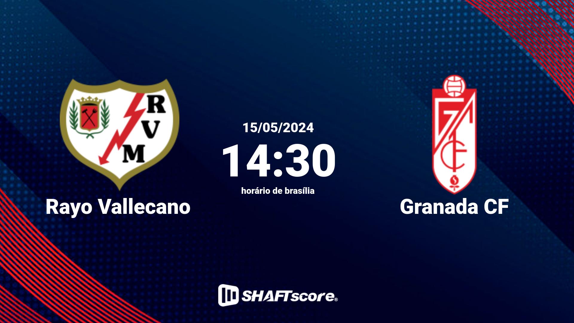 Estatísticas do jogo Rayo Vallecano vs Granada CF 15.05 14:30