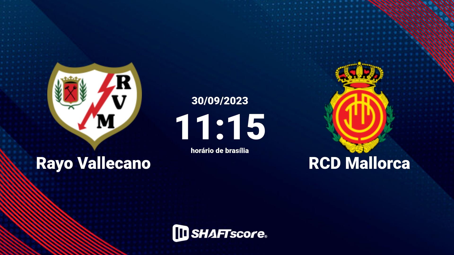 Estatísticas do jogo Rayo Vallecano vs RCD Mallorca 30.09 11:15