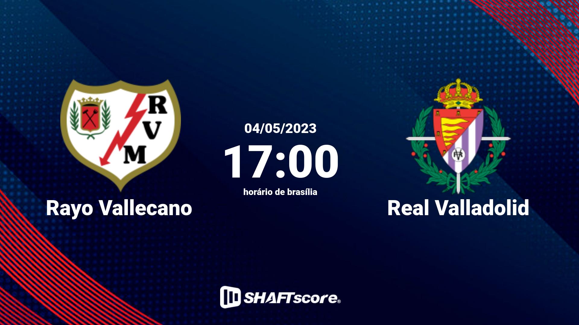 Estatísticas do jogo Rayo Vallecano vs Real Valladolid 04.05 17:00