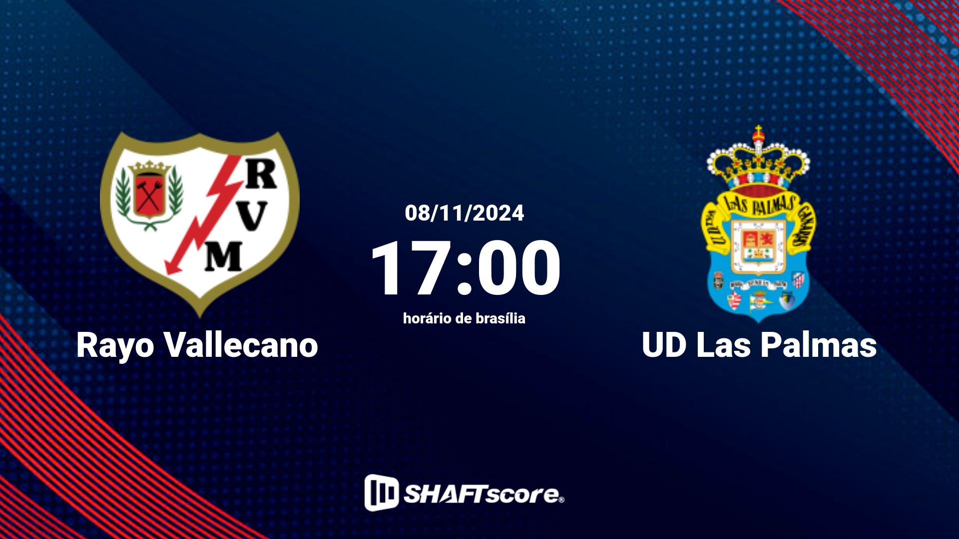 Estatísticas do jogo Rayo Vallecano vs UD Las Palmas 08.11 17:00