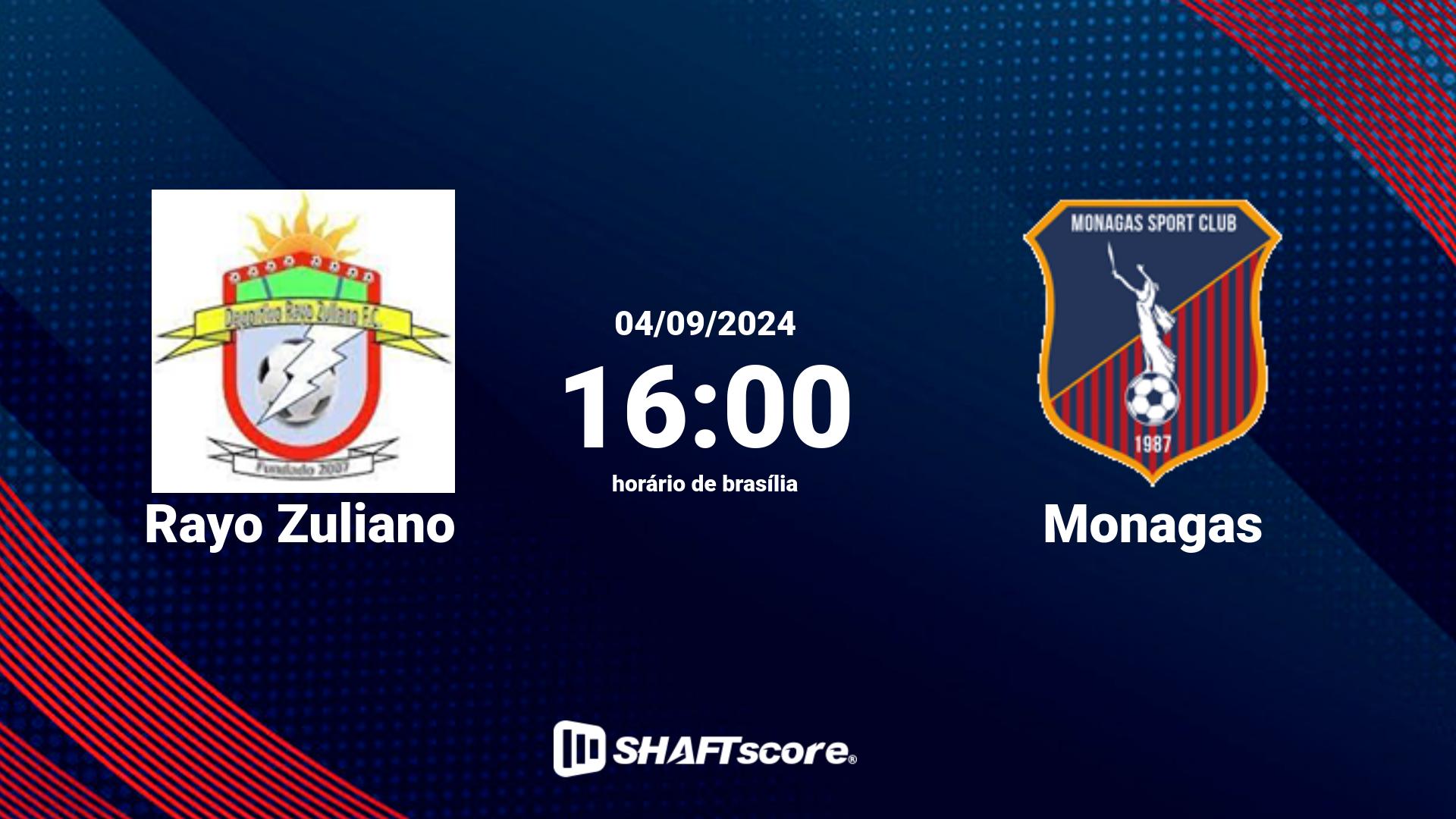 Estatísticas do jogo Rayo Zuliano vs Monagas 04.09 16:00