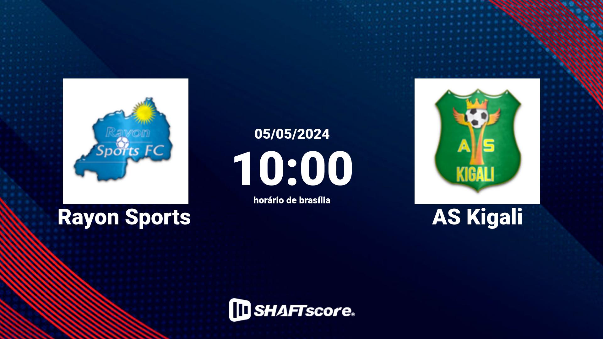 Estatísticas do jogo Rayon Sports vs AS Kigali 05.05 10:00