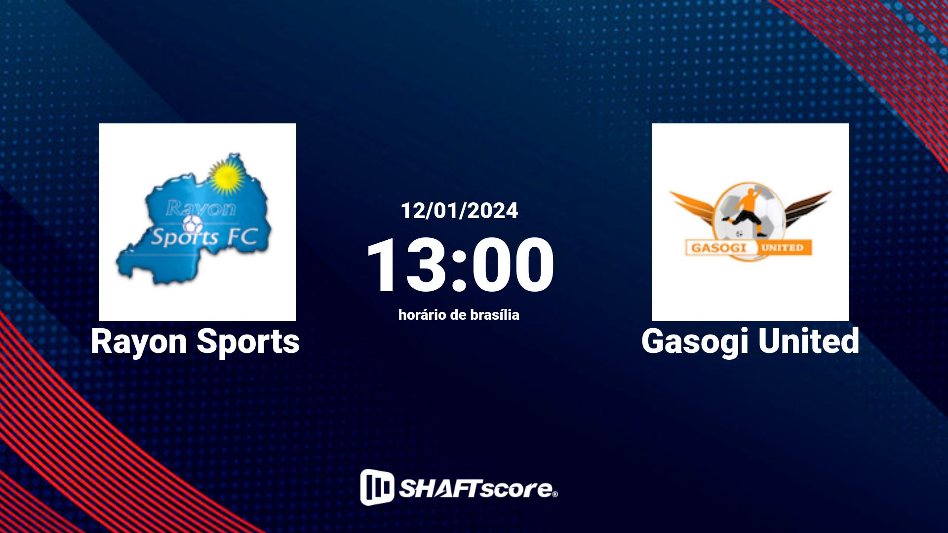 Estatísticas do jogo Rayon Sports vs Gasogi United 12.01 13:00