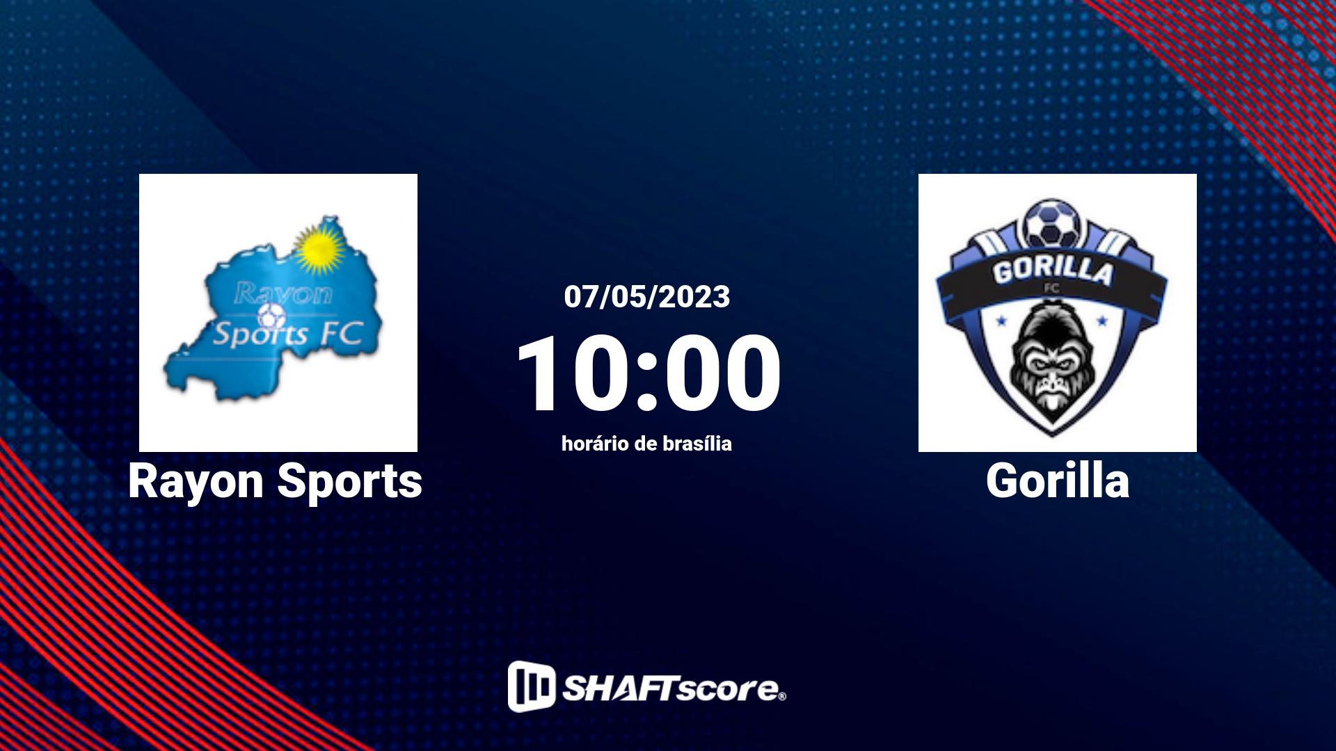 Estatísticas do jogo Rayon Sports vs Gorilla 07.05 10:00