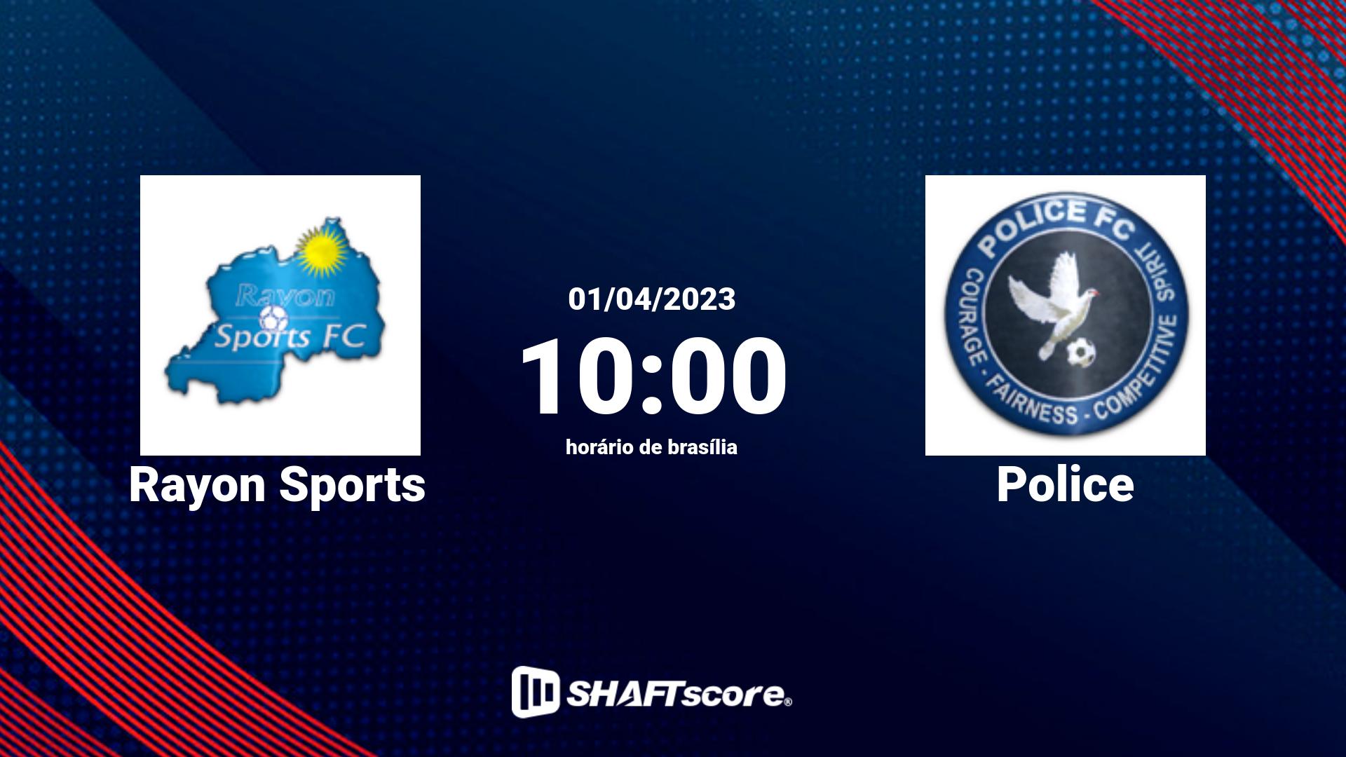 Estatísticas do jogo Rayon Sports vs Police 01.04 10:00