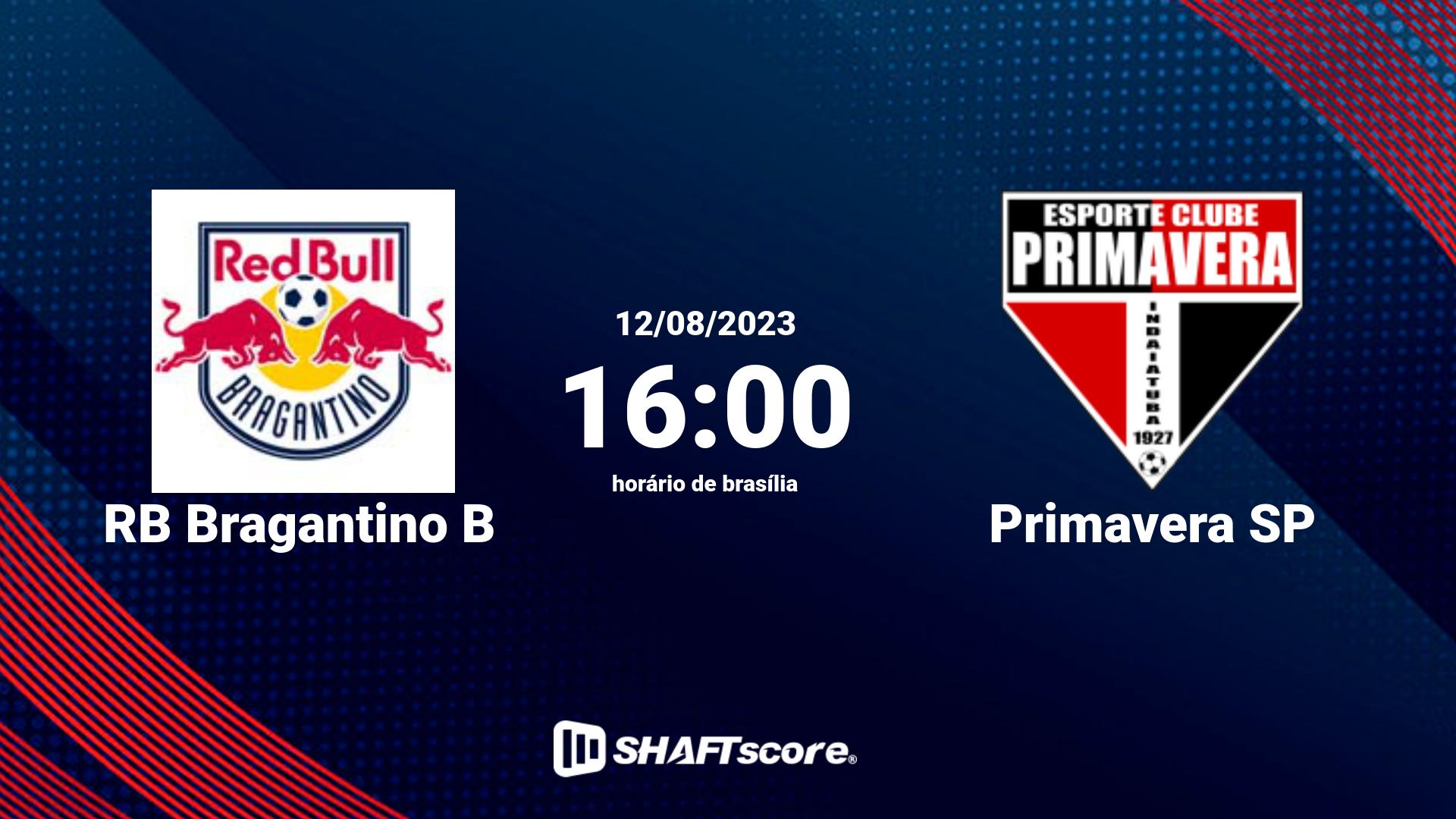 Estatísticas do jogo RB Bragantino B vs Primavera SP 12.08 16:00