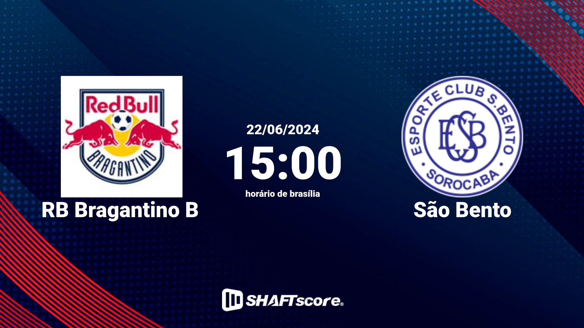 Estatísticas do jogo RB Bragantino B vs São Bento 22.06 15:00