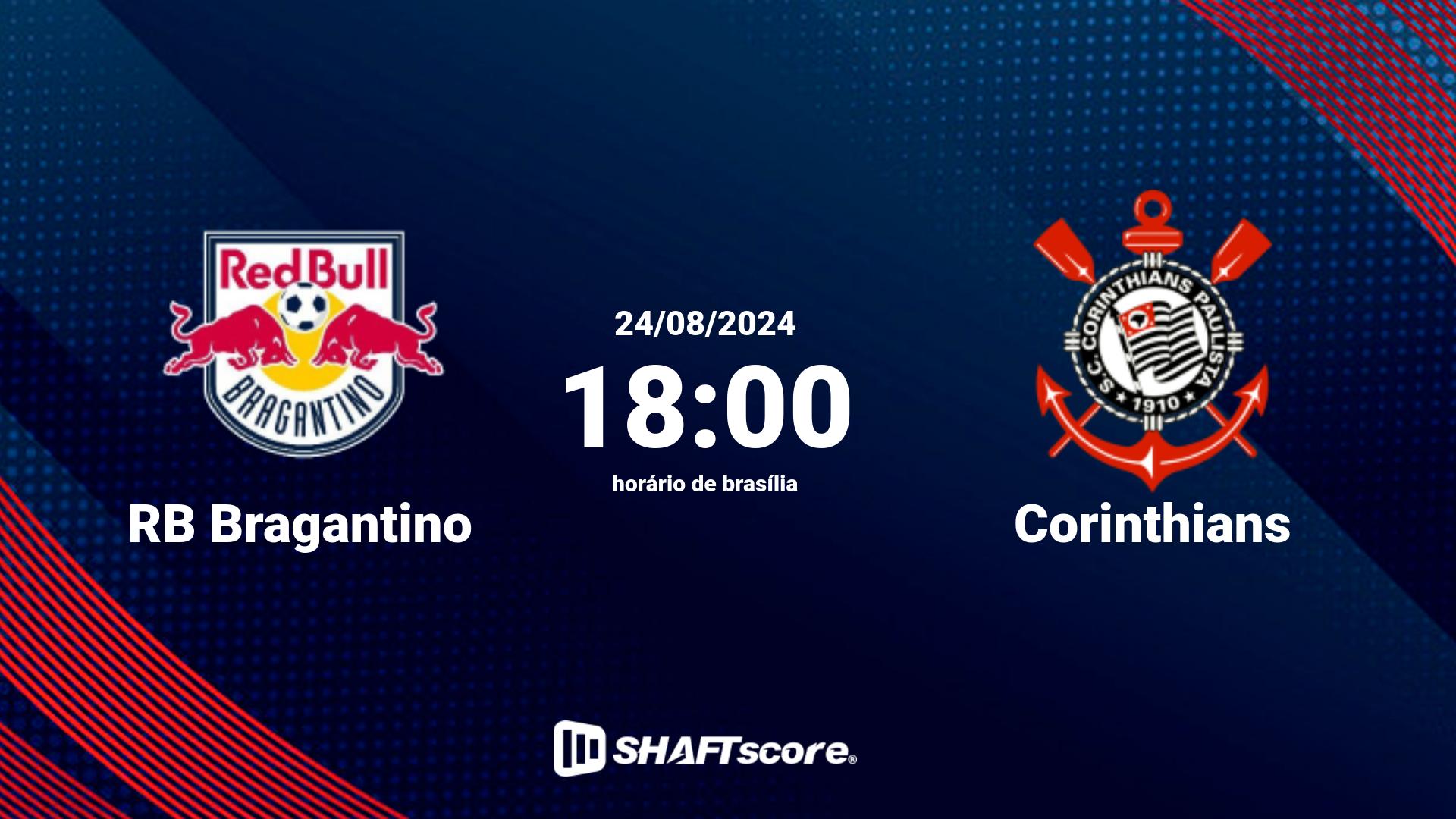 Estatísticas do jogo RB Bragantino vs Corinthians 24.08 18:00