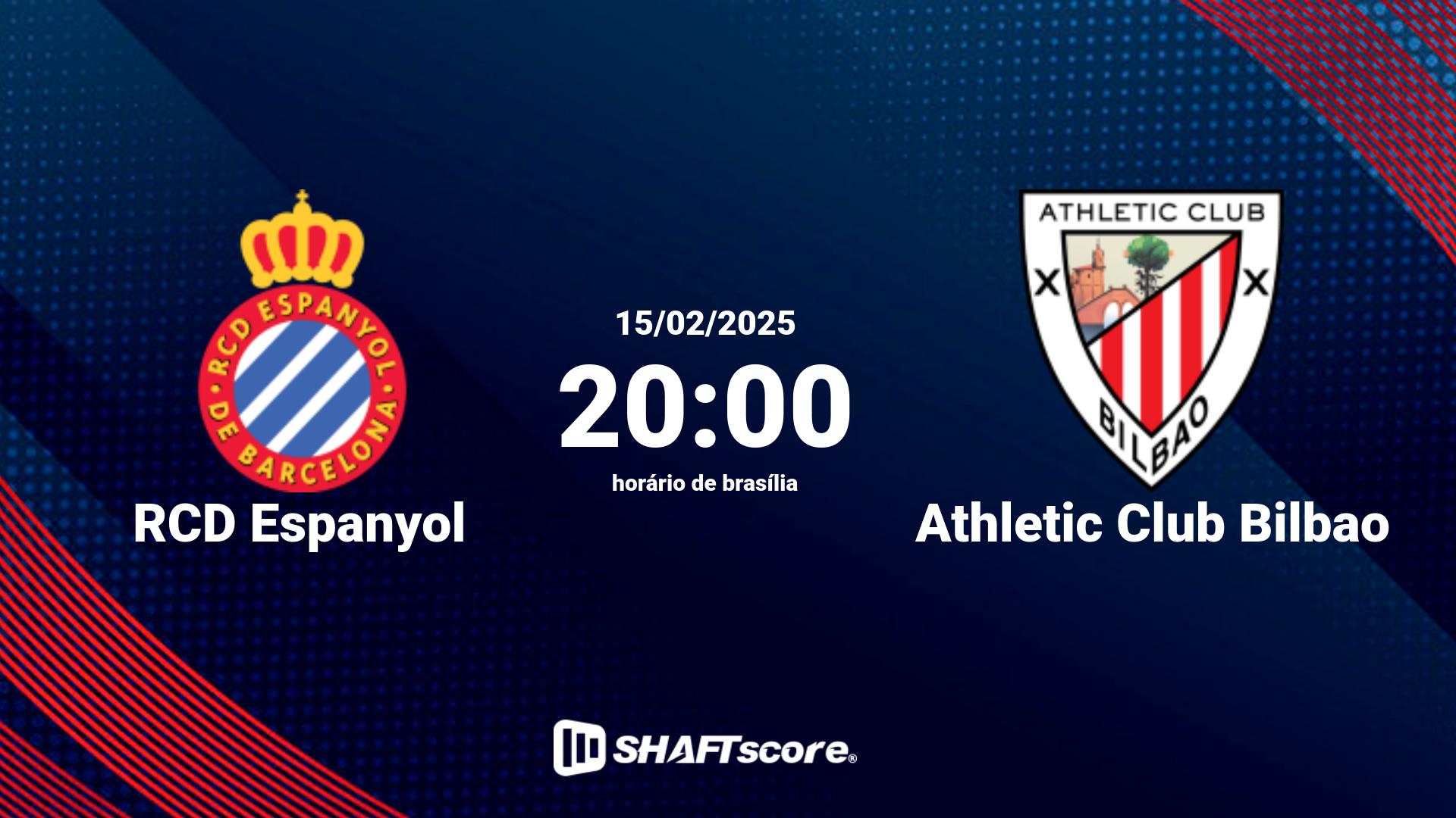 Estatísticas do jogo RCD Espanyol vs Athletic Club Bilbao 15.02 20:00