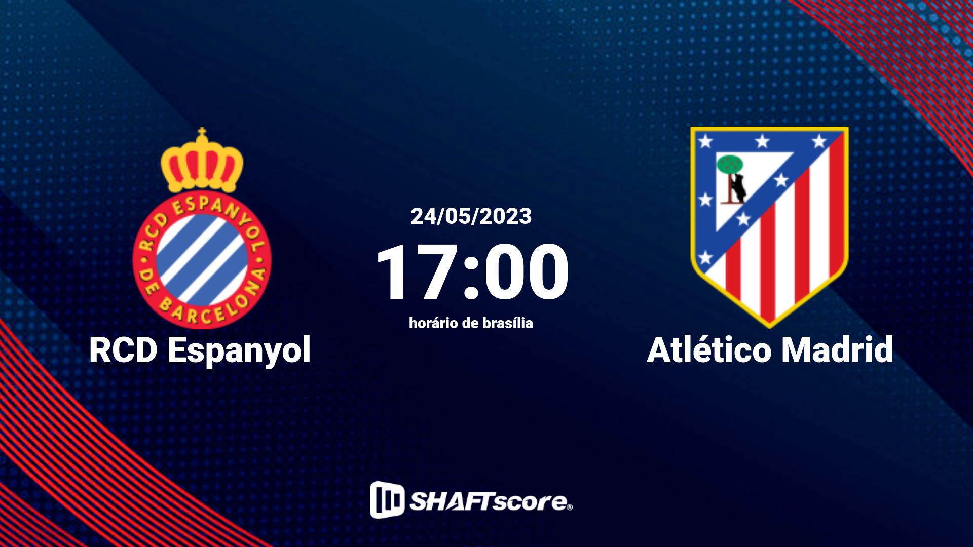 Estatísticas do jogo RCD Espanyol vs Atlético Madrid 24.05 17:00