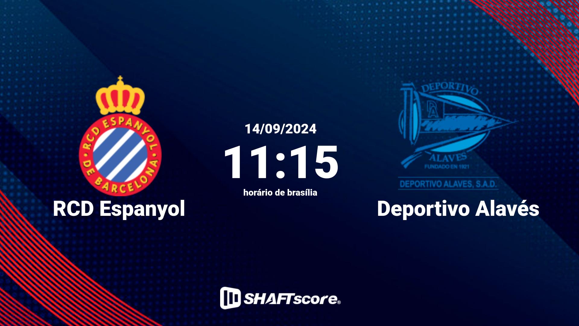 Estatísticas do jogo RCD Espanyol vs Deportivo Alavés 14.09 11:15