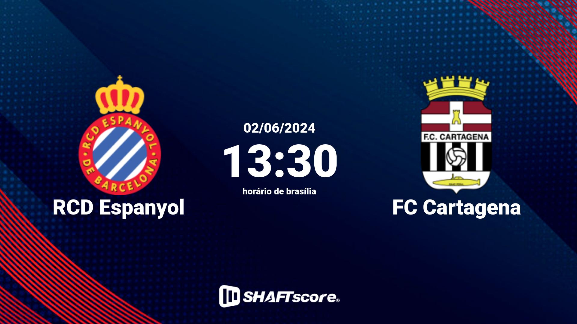Estatísticas do jogo RCD Espanyol vs FC Cartagena 01.06 19:00