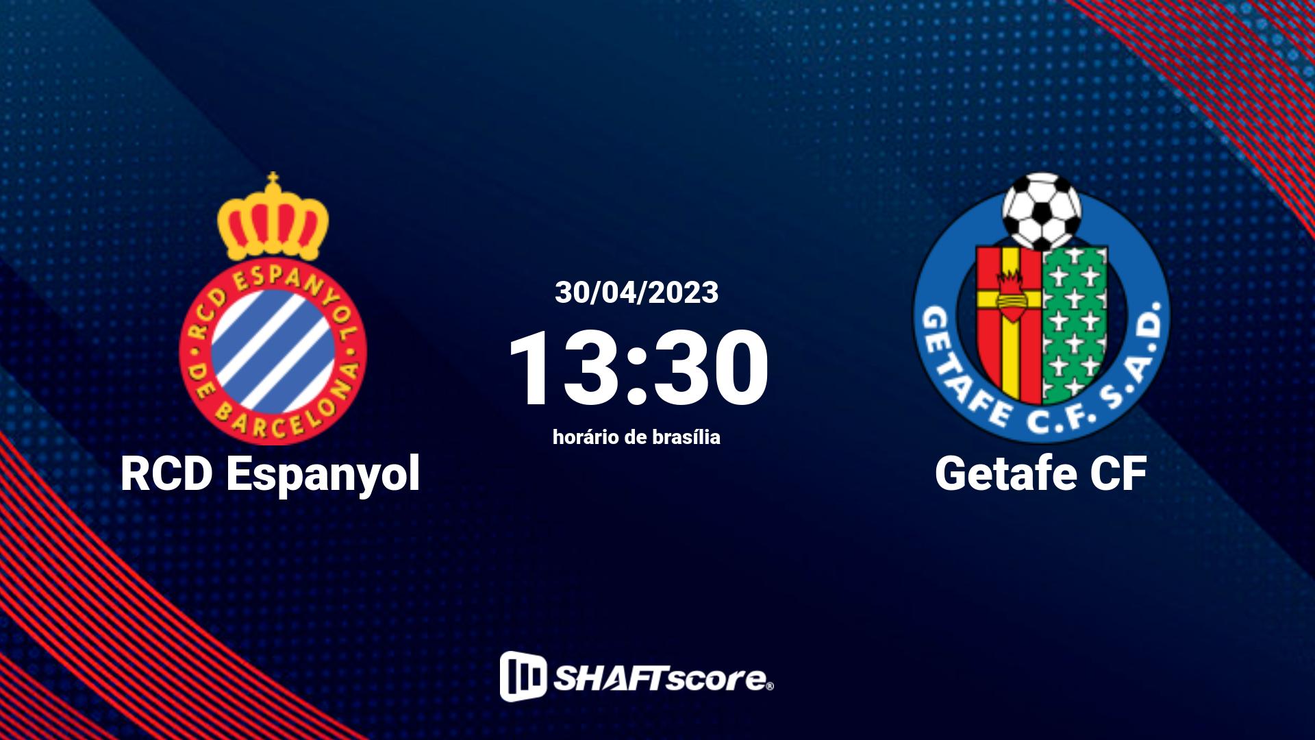 Estatísticas do jogo RCD Espanyol vs Getafe CF 30.04 13:30