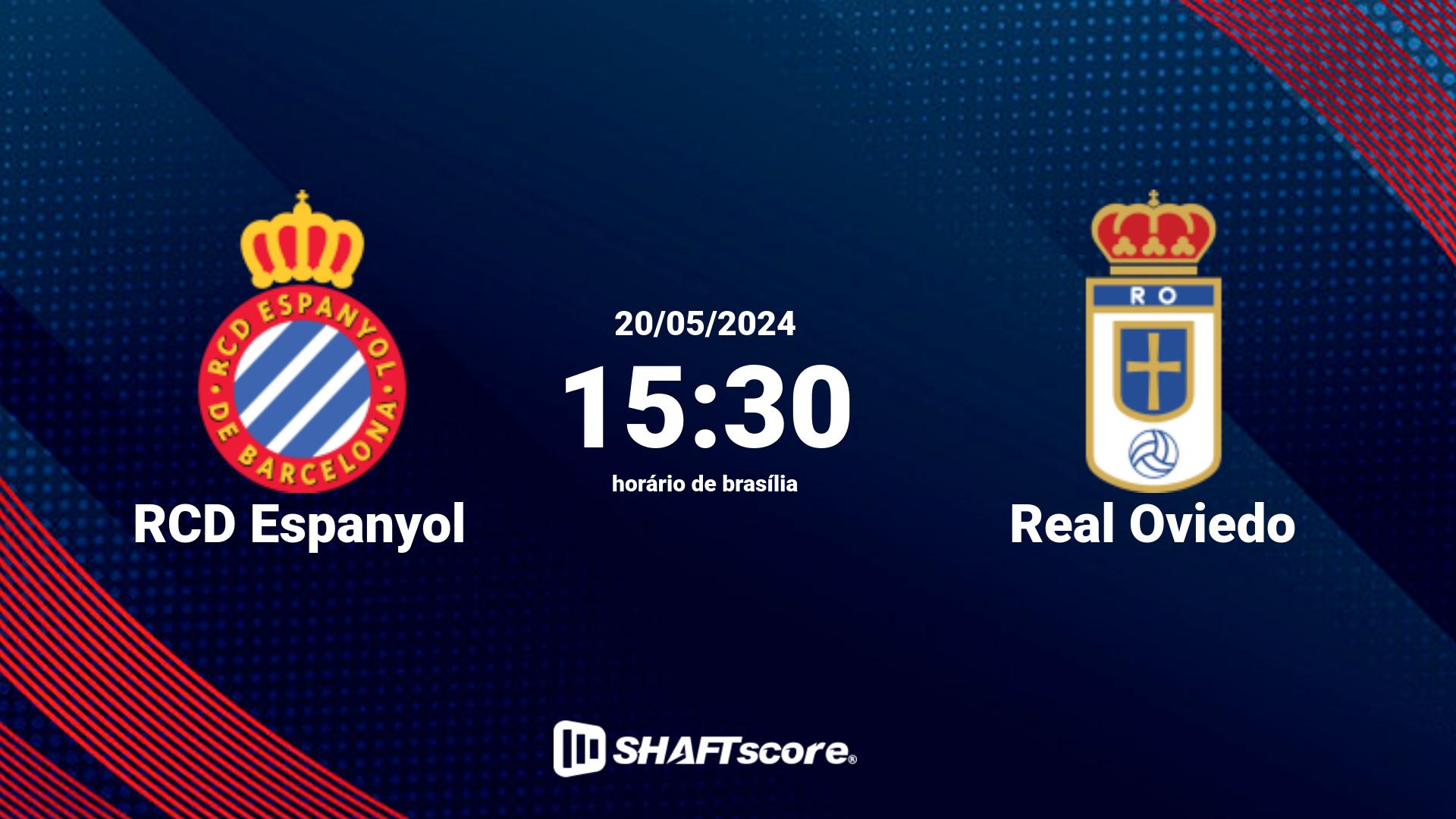 Estatísticas do jogo RCD Espanyol vs Real Oviedo 20.05 15:30
