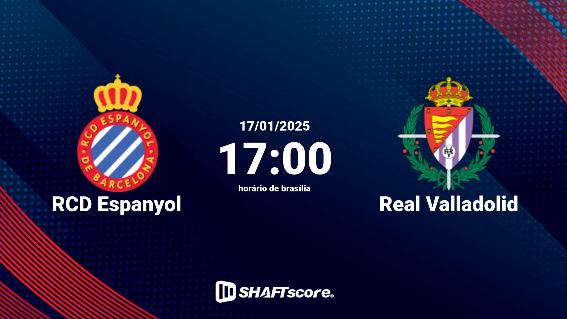 Estatísticas do jogo RCD Espanyol vs Real Valladolid 17.01 17:00