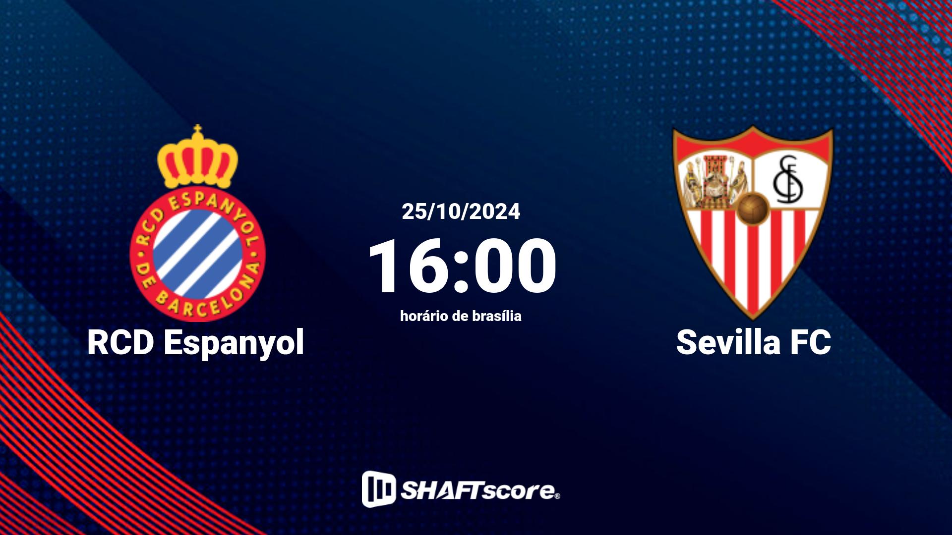 Estatísticas do jogo RCD Espanyol vs Sevilla FC 25.10 16:00