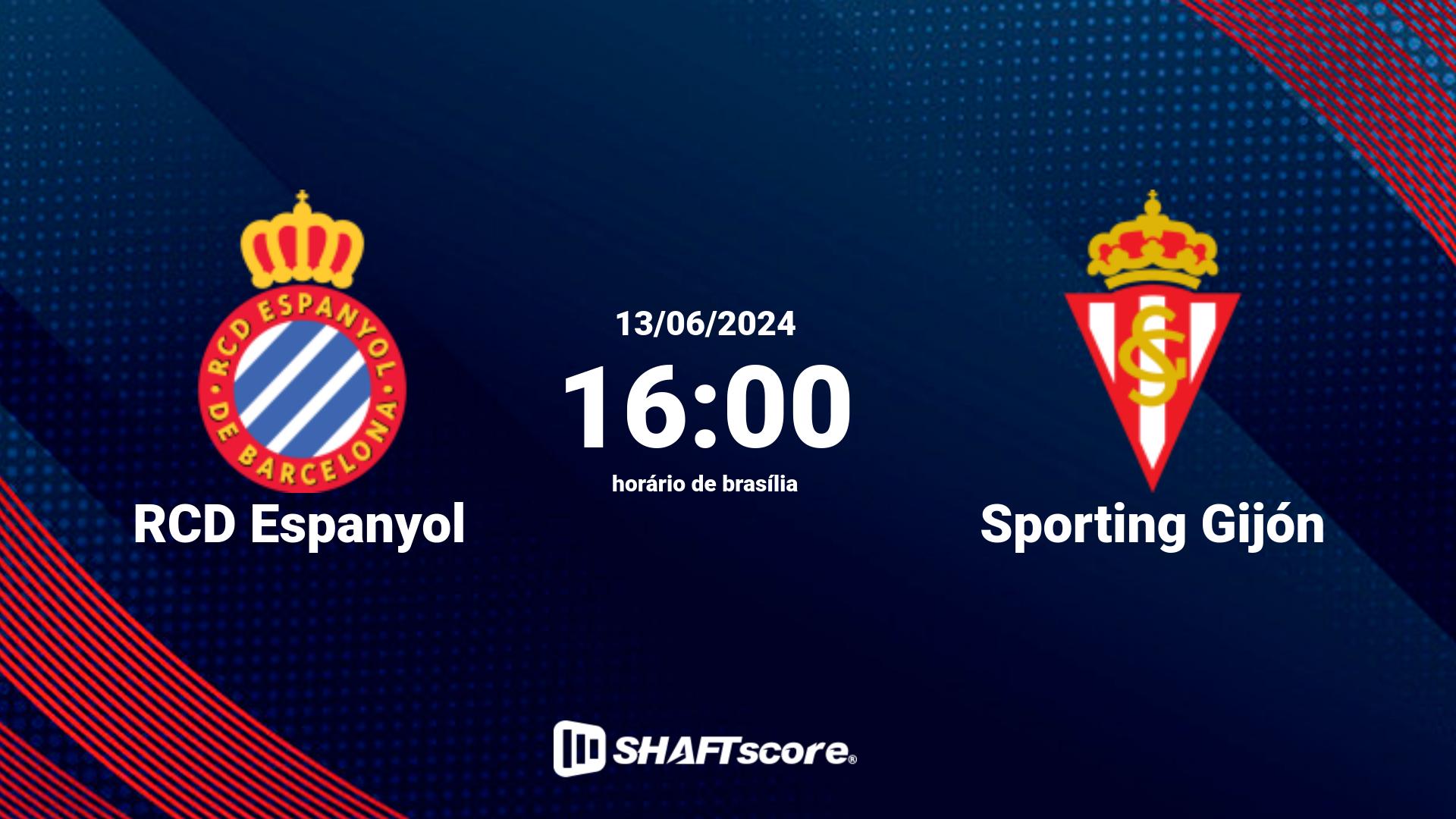 Estatísticas do jogo RCD Espanyol vs Sporting Gijón 13.06 16:00