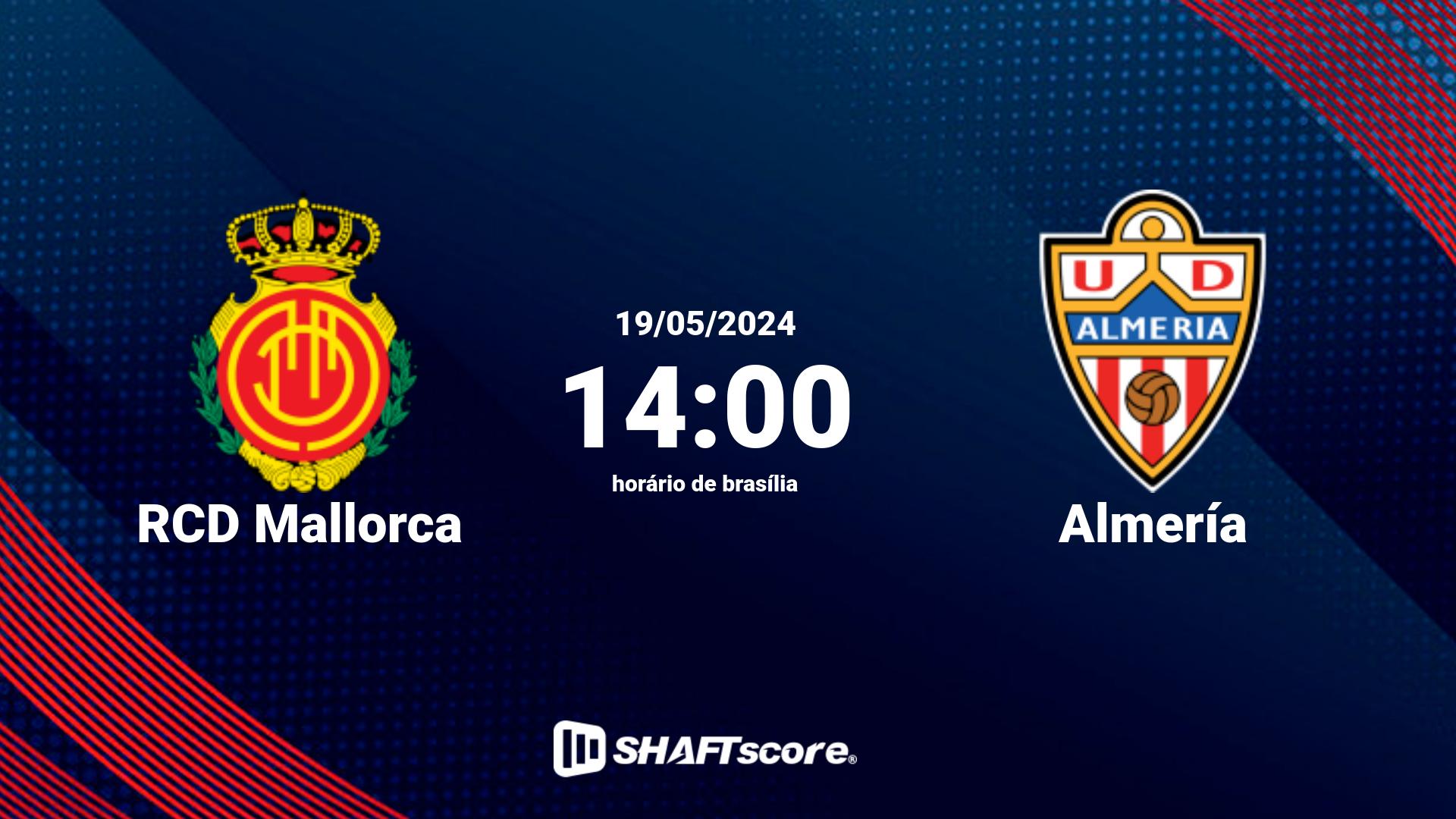 Estatísticas do jogo RCD Mallorca vs Almería 19.05 14:00