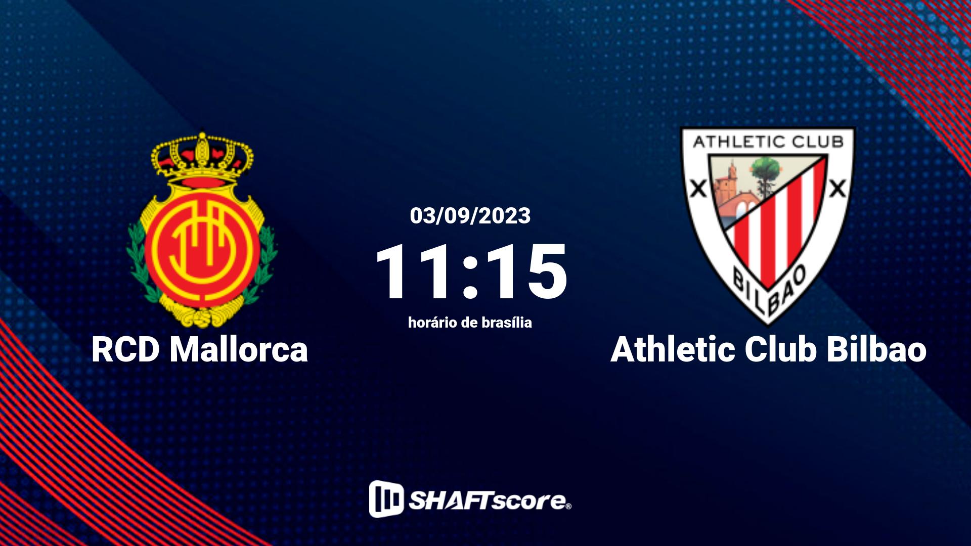 Estatísticas do jogo RCD Mallorca vs Athletic Club Bilbao 03.09 11:15