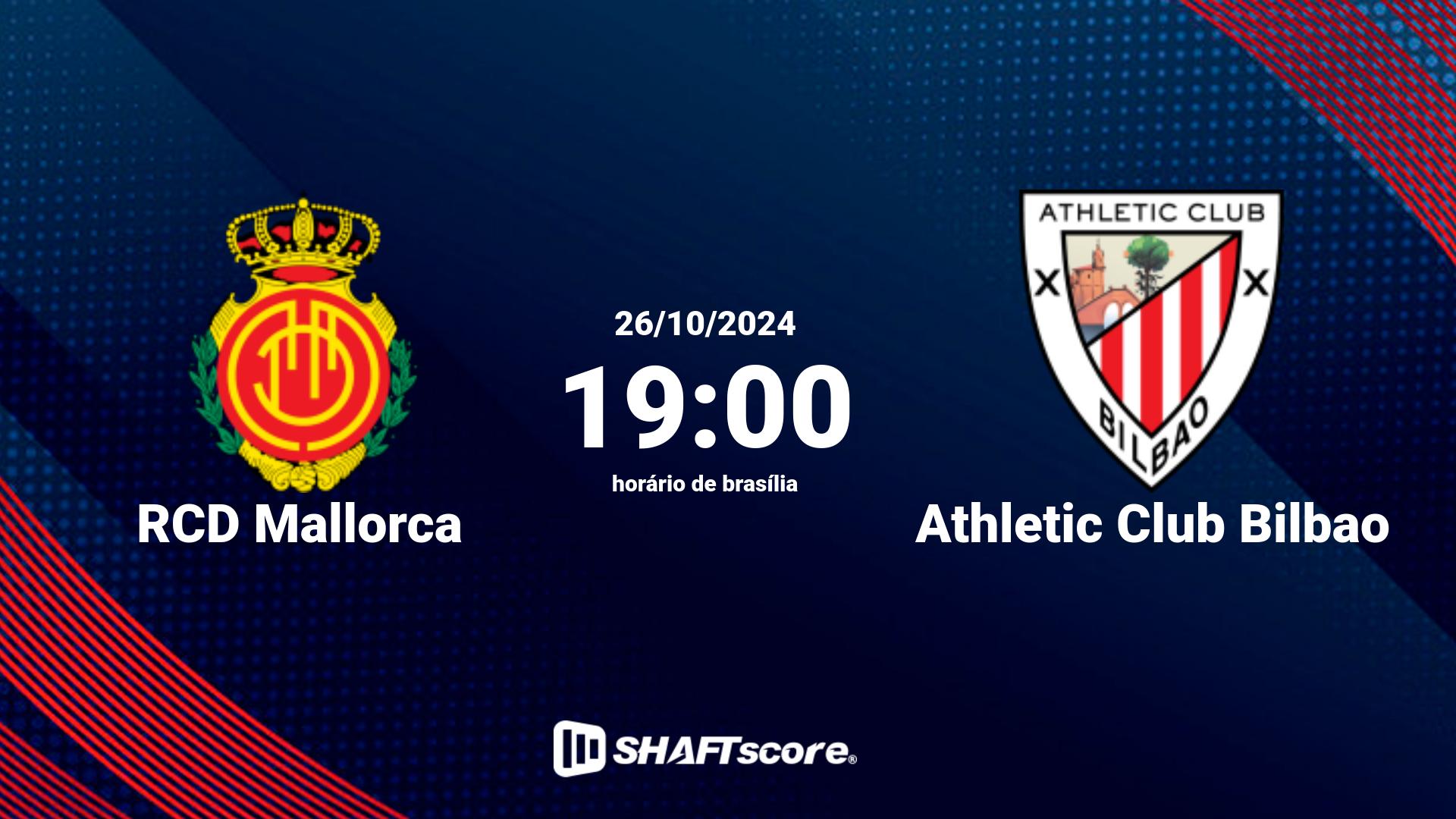 Estatísticas do jogo RCD Mallorca vs Athletic Club Bilbao 26.10 19:00