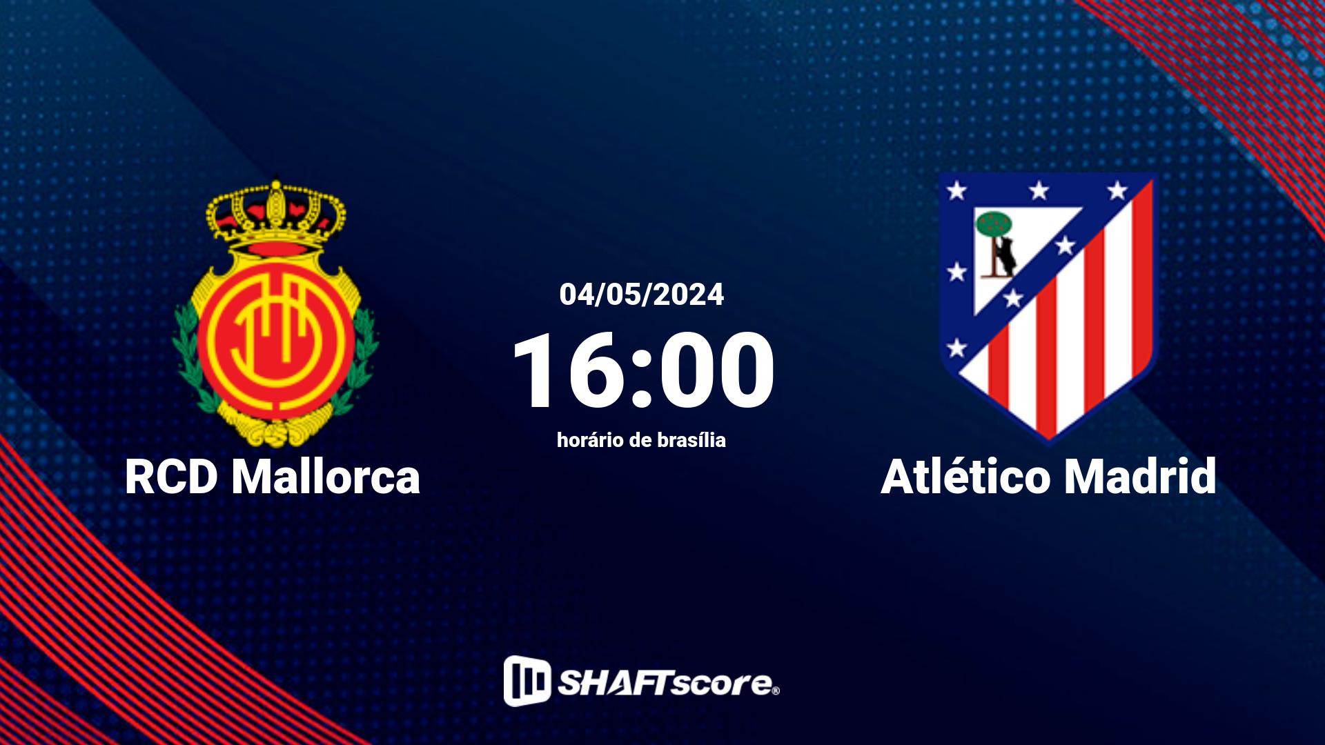 Estatísticas do jogo RCD Mallorca vs Atlético Madrid 04.05 16:00