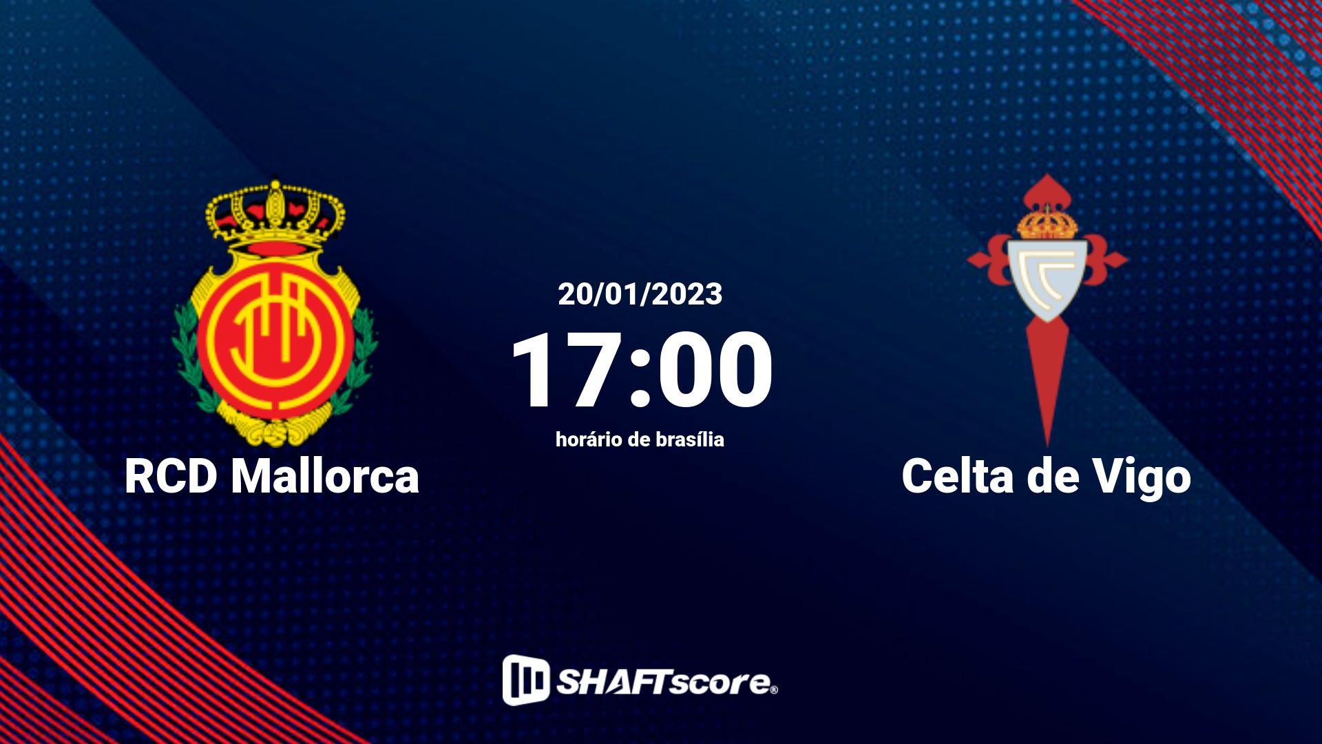 Estatísticas do jogo RCD Mallorca vs Celta de Vigo 20.01 17:00