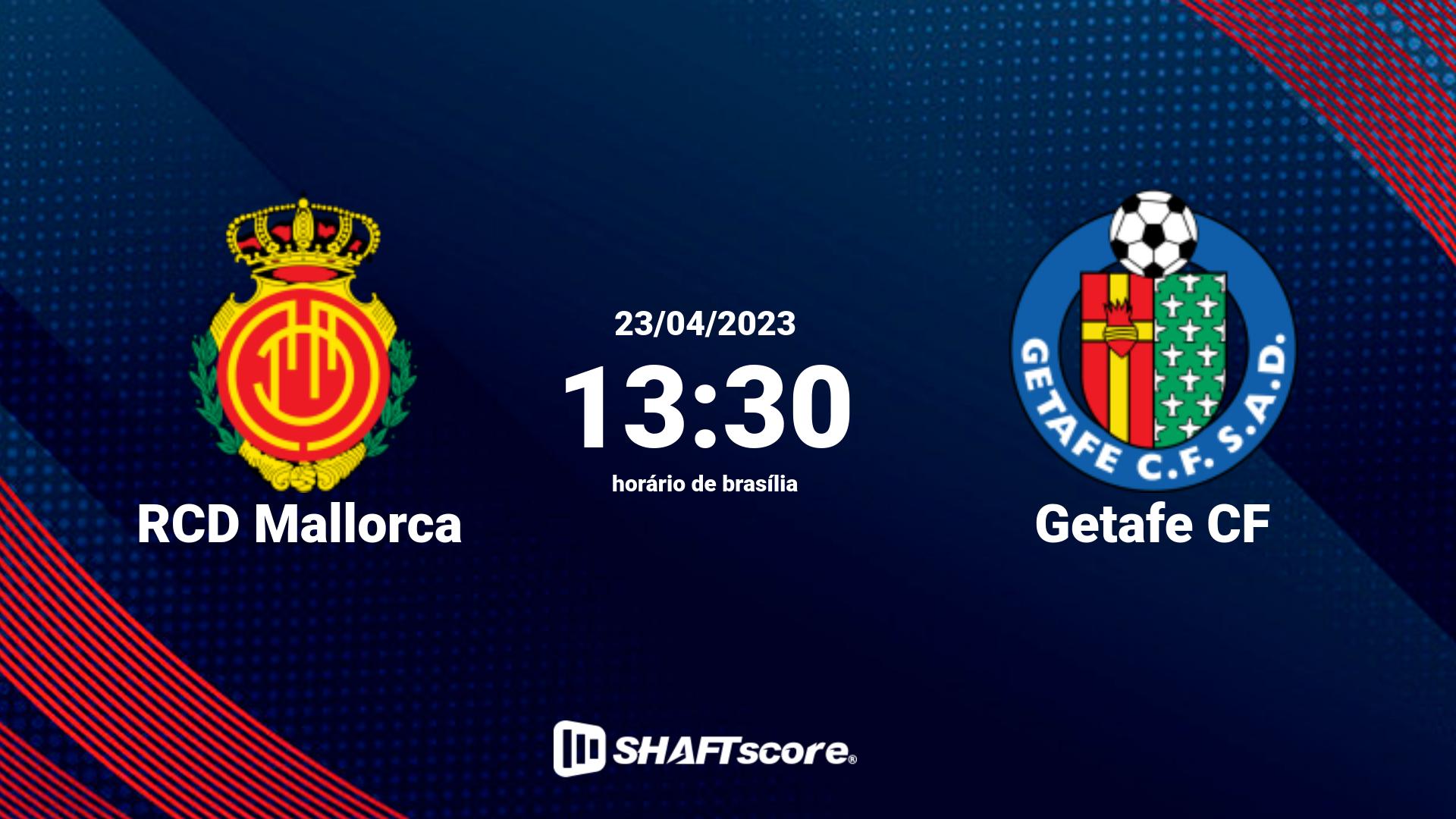 Estatísticas do jogo RCD Mallorca vs Getafe CF 23.04 13:30