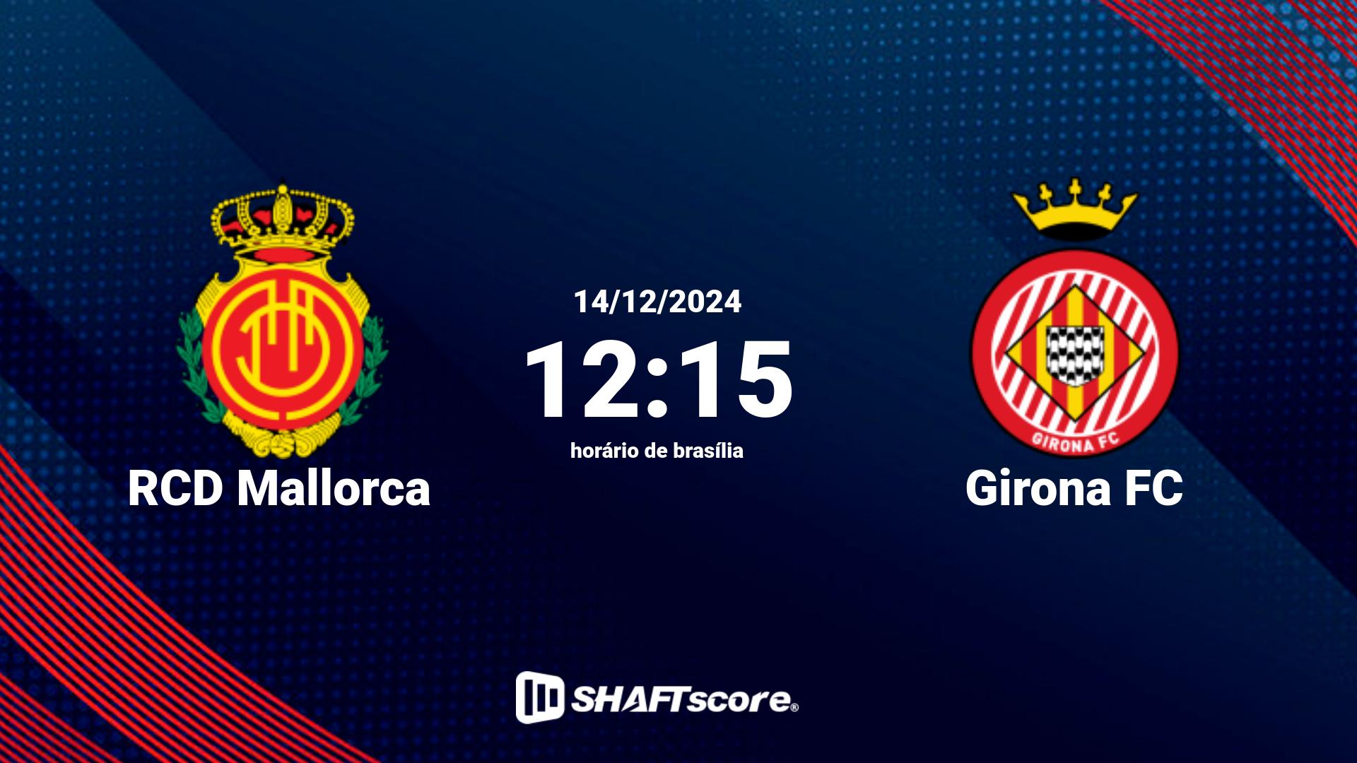 Estatísticas do jogo RCD Mallorca vs Girona FC 14.12 12:15