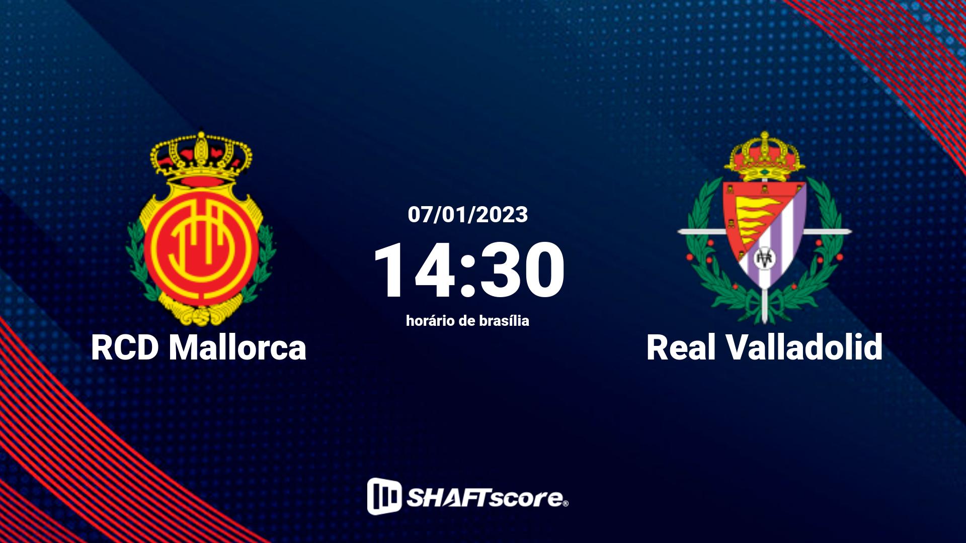 Estatísticas do jogo RCD Mallorca vs Real Valladolid 07.01 14:30