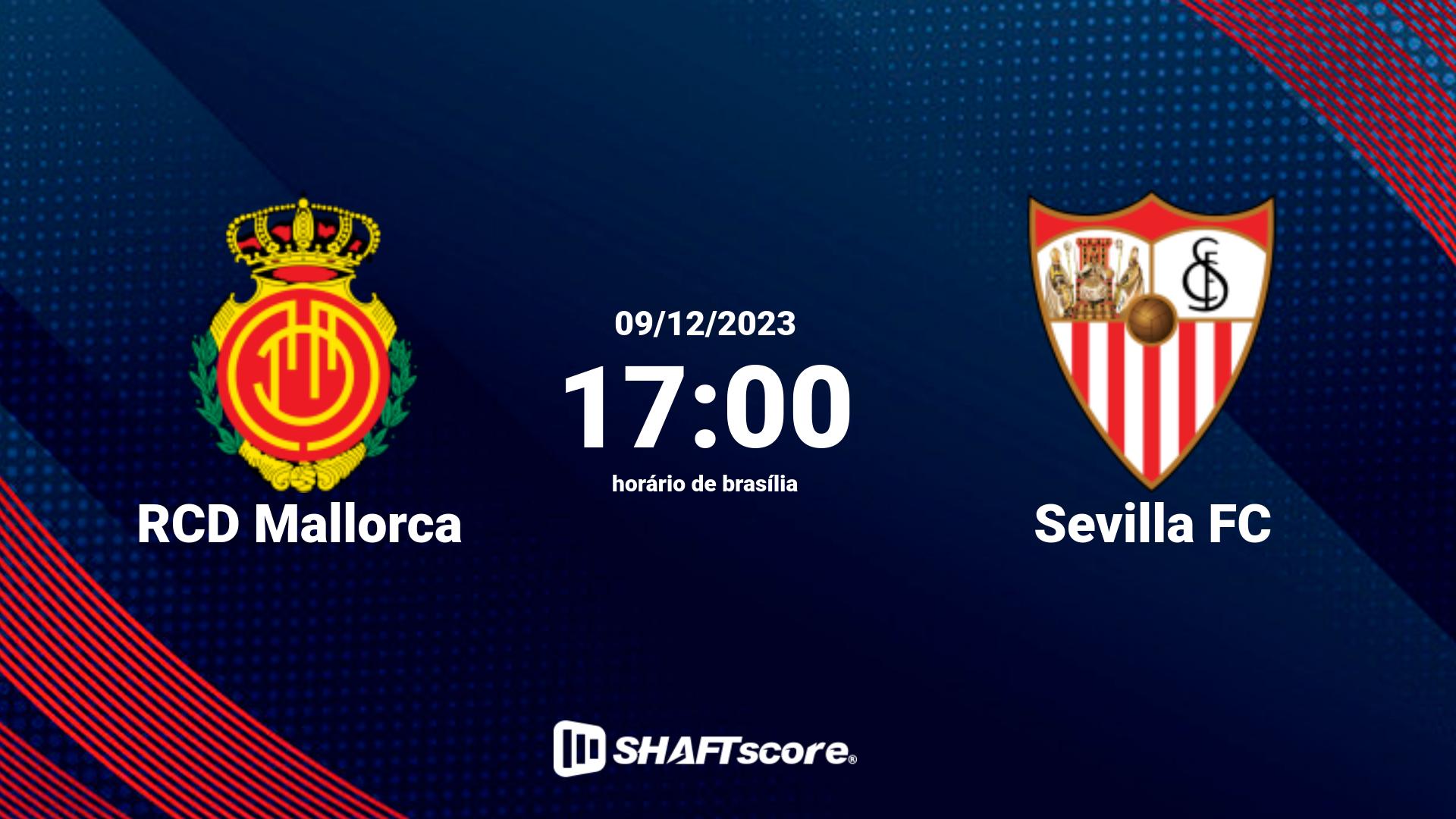 Estatísticas do jogo RCD Mallorca vs Sevilla FC 09.12 17:00