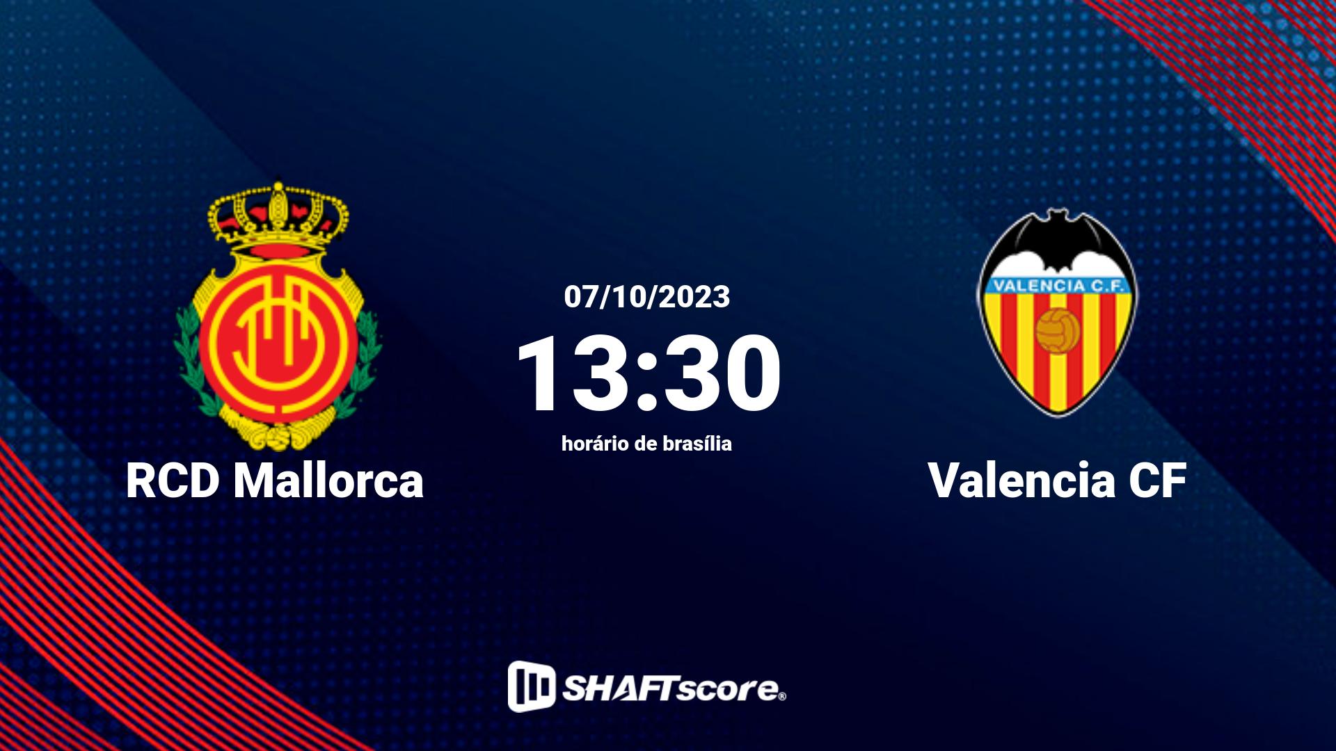 Estatísticas do jogo RCD Mallorca vs Valencia CF 07.10 13:30