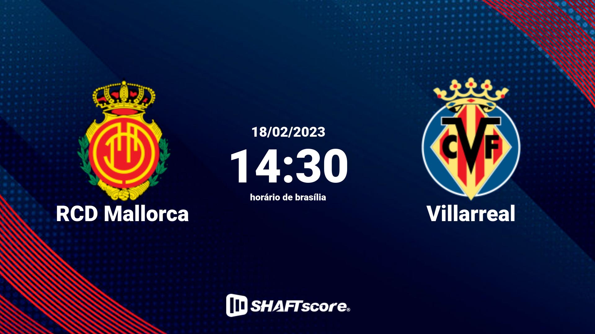 Estatísticas do jogo RCD Mallorca vs Villarreal 18.02 14:30