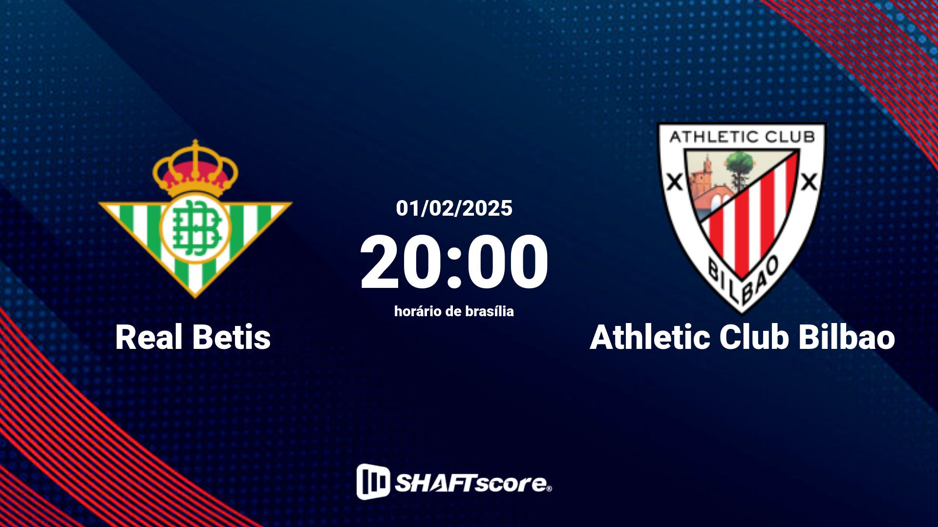 Estatísticas do jogo Real Betis vs Athletic Club Bilbao 01.02 20:00