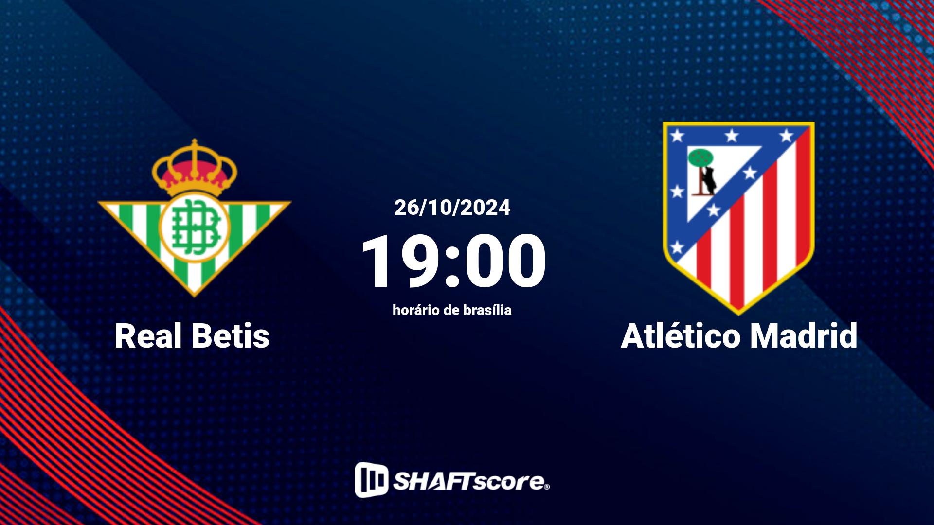 Estatísticas do jogo Real Betis vs Atlético Madrid 26.10 19:00