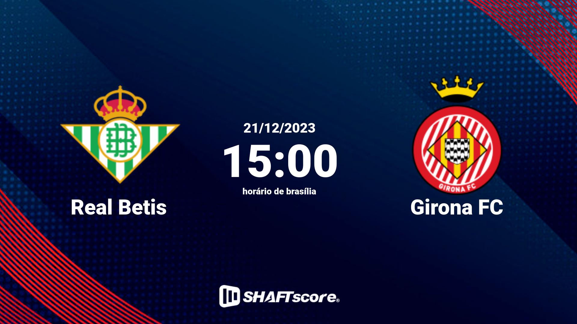 Estatísticas do jogo Real Betis vs Girona FC 21.12 15:00