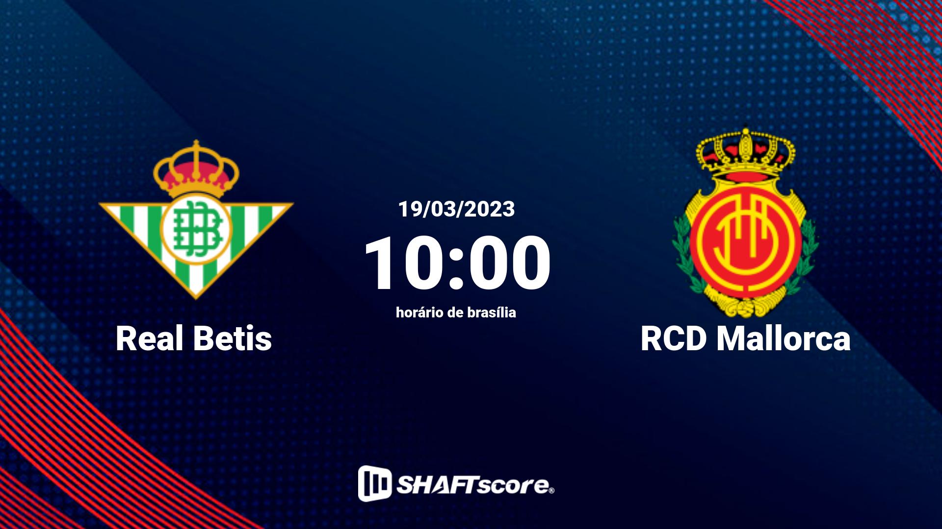 Estatísticas do jogo Real Betis vs RCD Mallorca 19.03 10:00