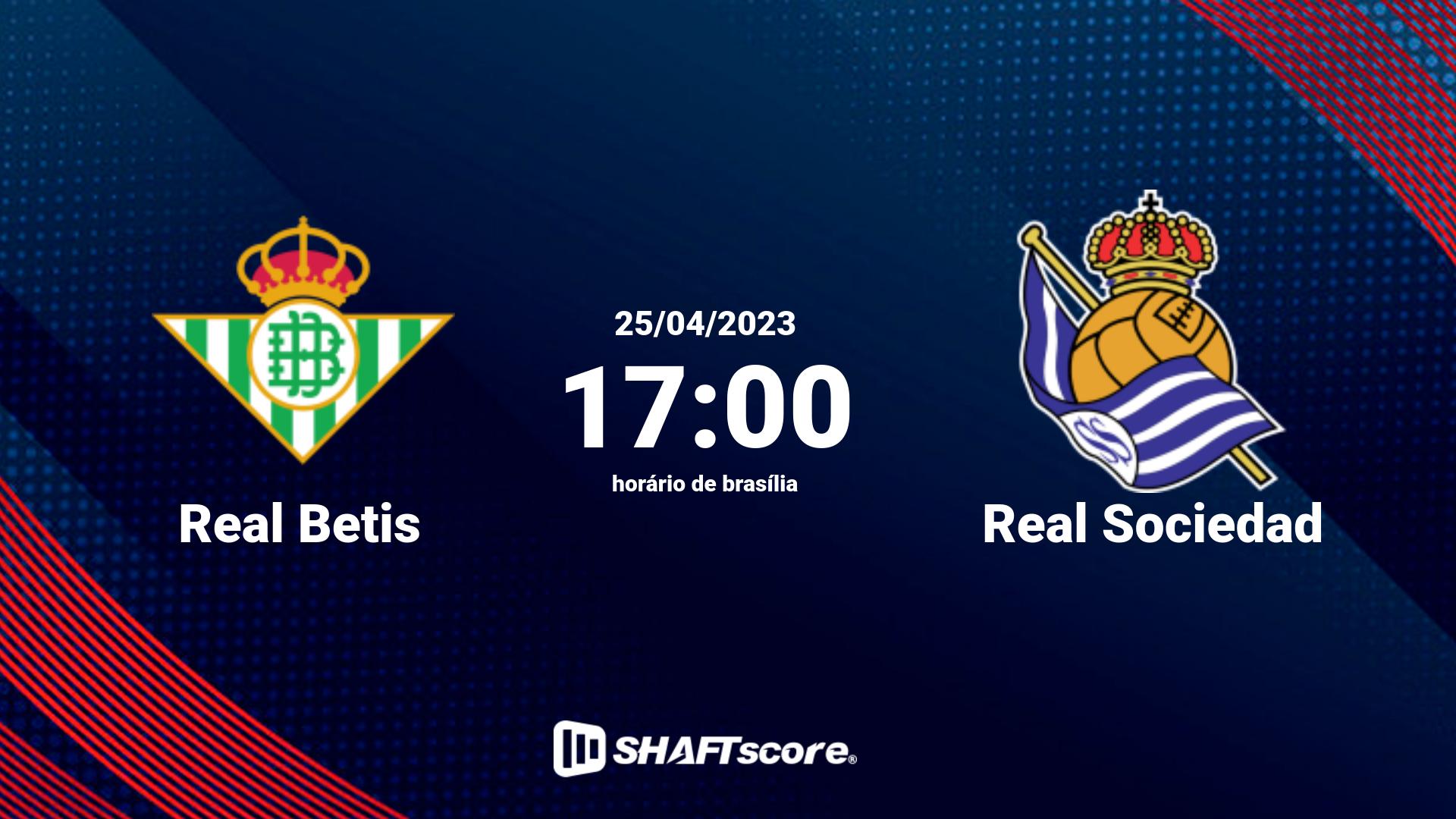 Estatísticas do jogo Real Betis vs Real Sociedad 25.04 17:00