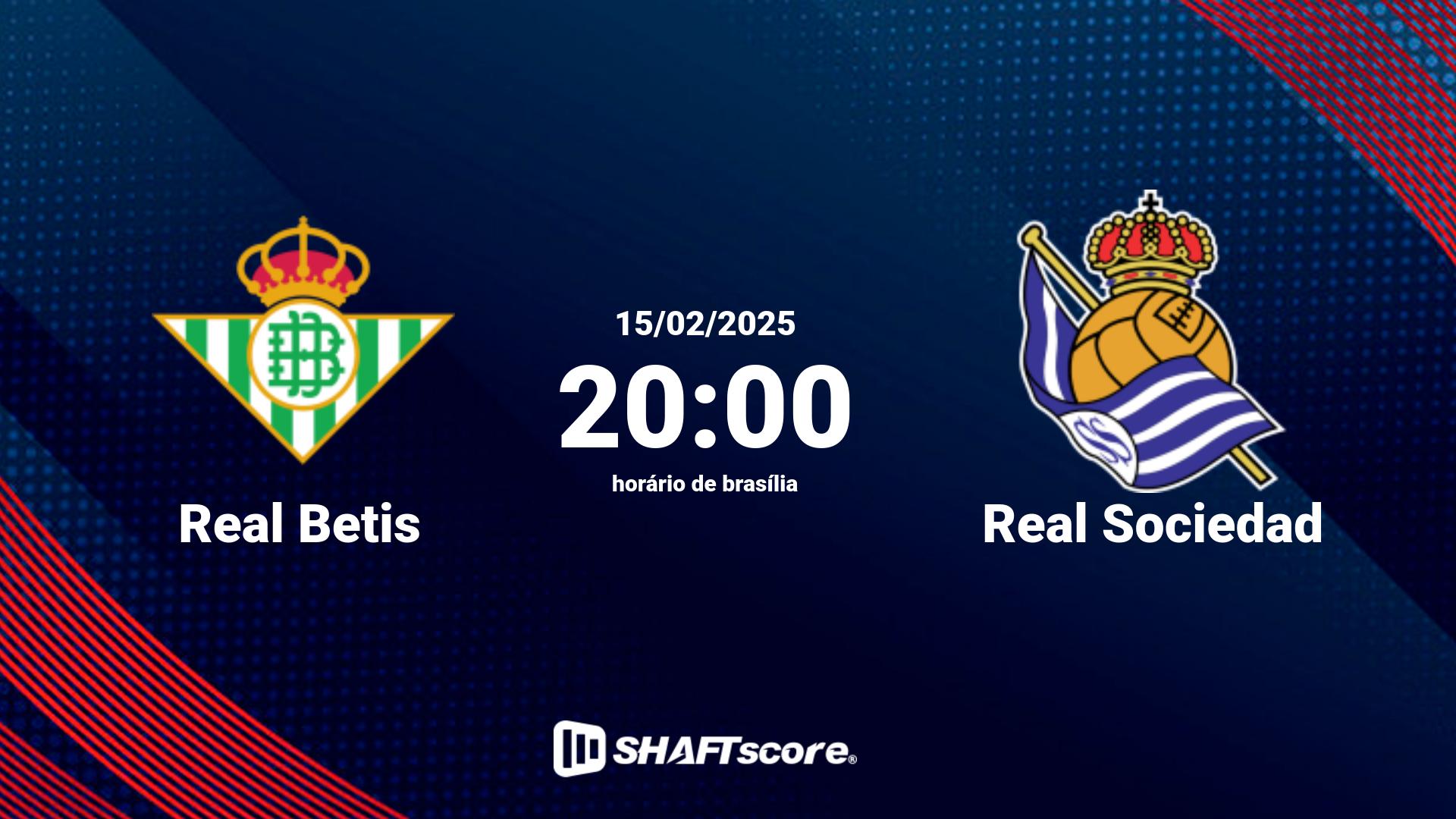 Estatísticas do jogo Real Betis vs Real Sociedad 15.02 20:00