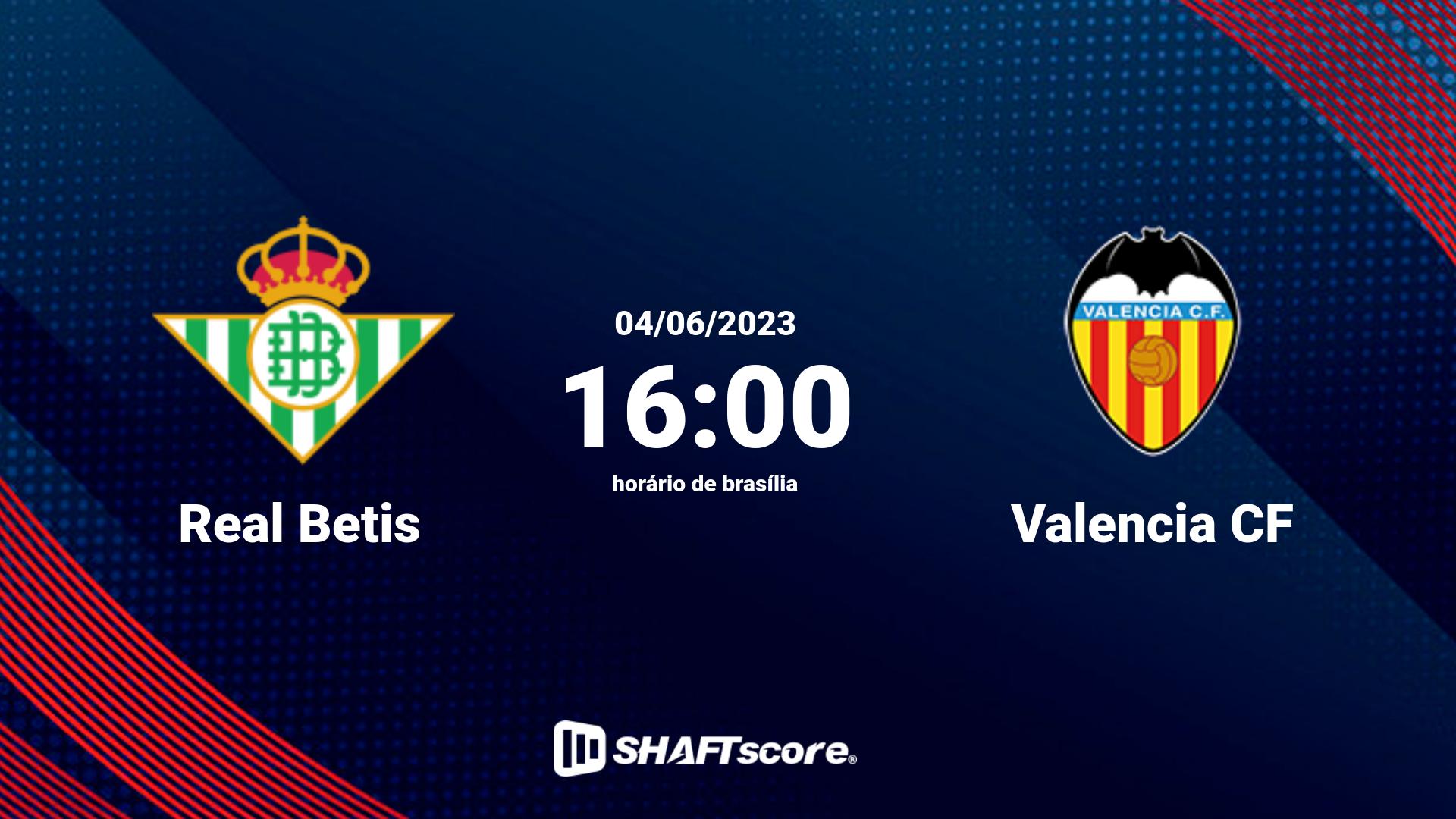 Estatísticas do jogo Real Betis vs Valencia CF 04.06 16:00