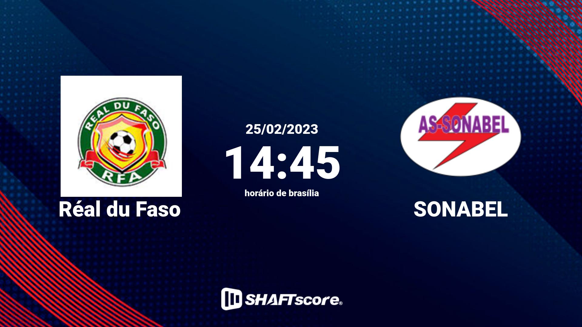 Estatísticas do jogo Réal du Faso vs SONABEL 25.02 14:45