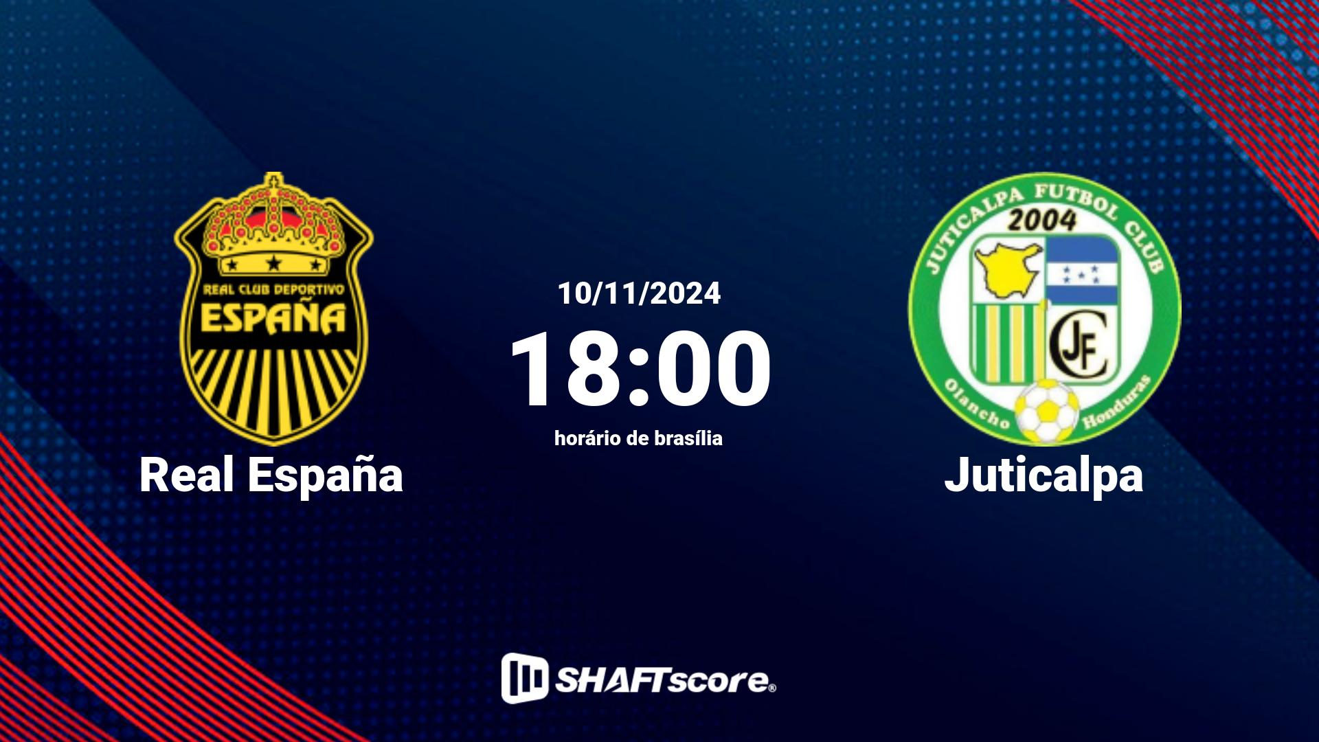 Estatísticas do jogo Real España vs Juticalpa 10.11 18:00