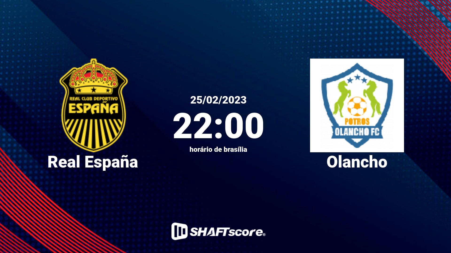 Estatísticas do jogo Real España vs Olancho 25.02 22:00