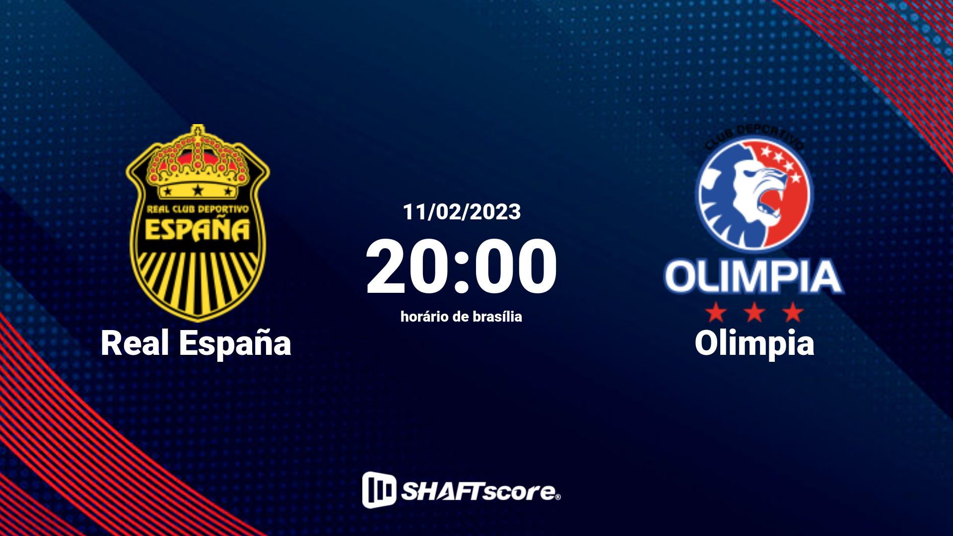 Estatísticas do jogo Real España vs Olimpia 11.02 20:00