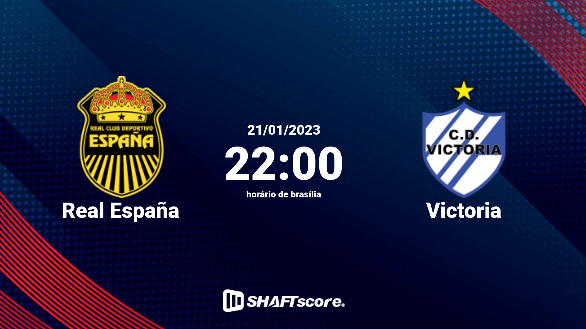 Estatísticas do jogo Real España vs Victoria 21.01 22:00