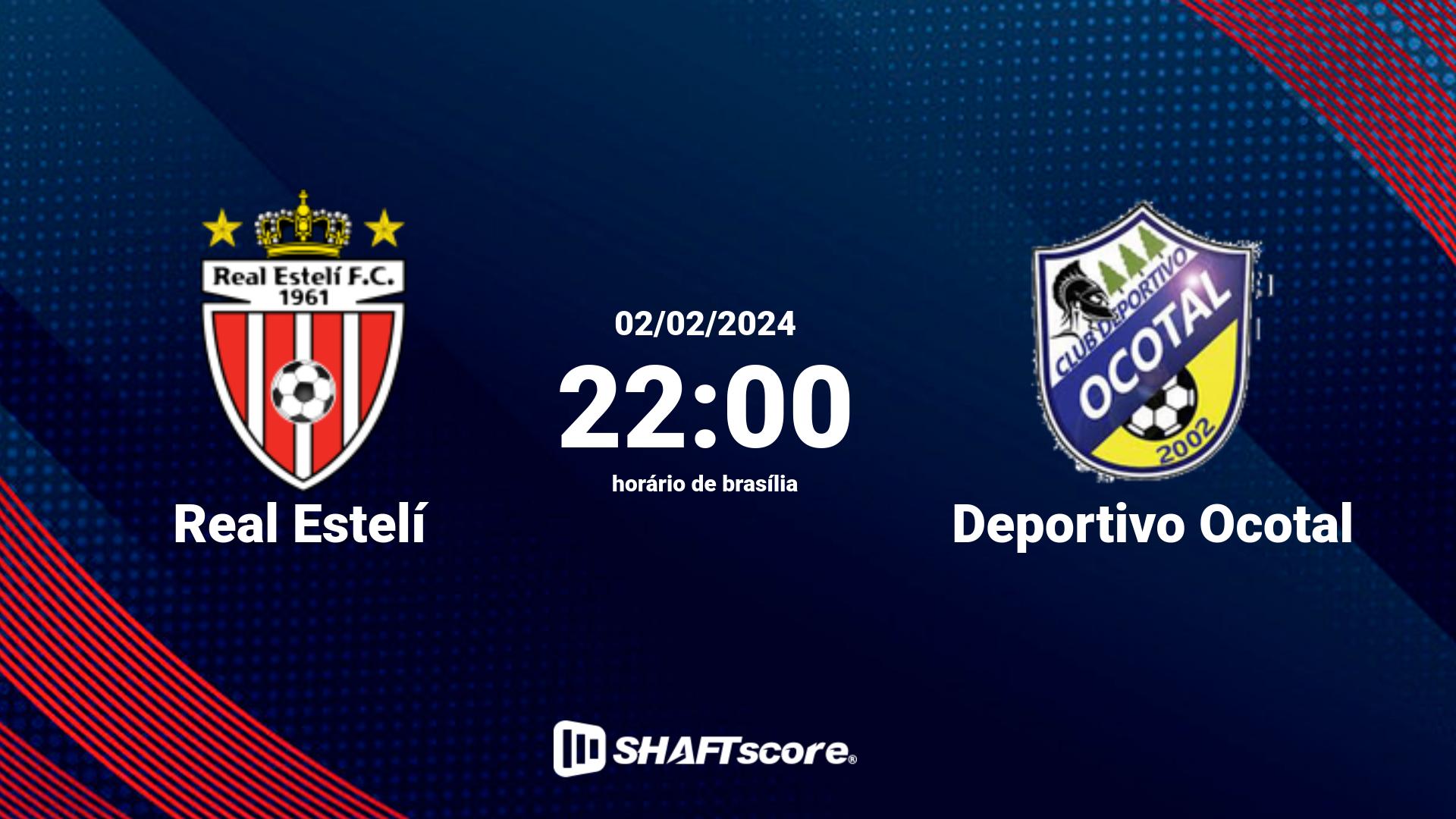 Estatísticas do jogo Real Estelí vs Deportivo Ocotal 02.02 22:00