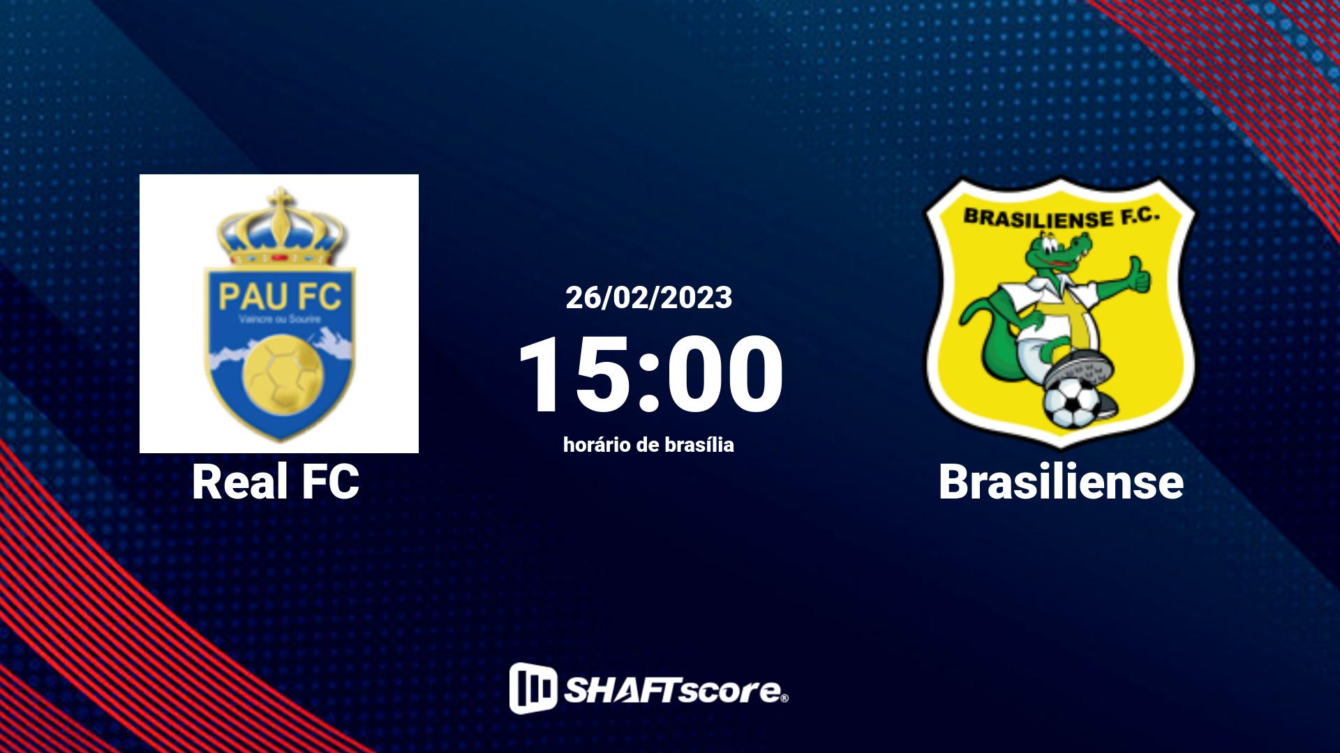 Estatísticas do jogo Real FC vs Brasiliense 26.02 15:00