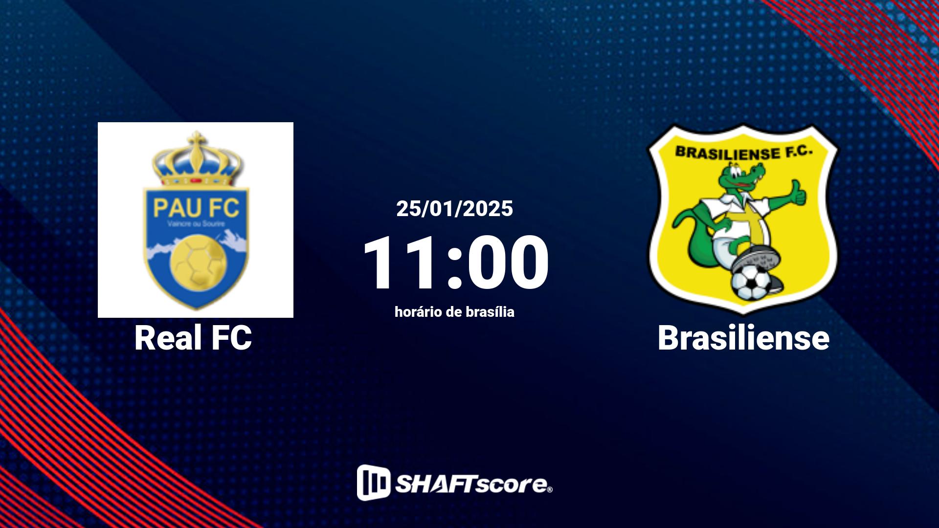 Estatísticas do jogo Real FC vs Brasiliense 25.01 11:00