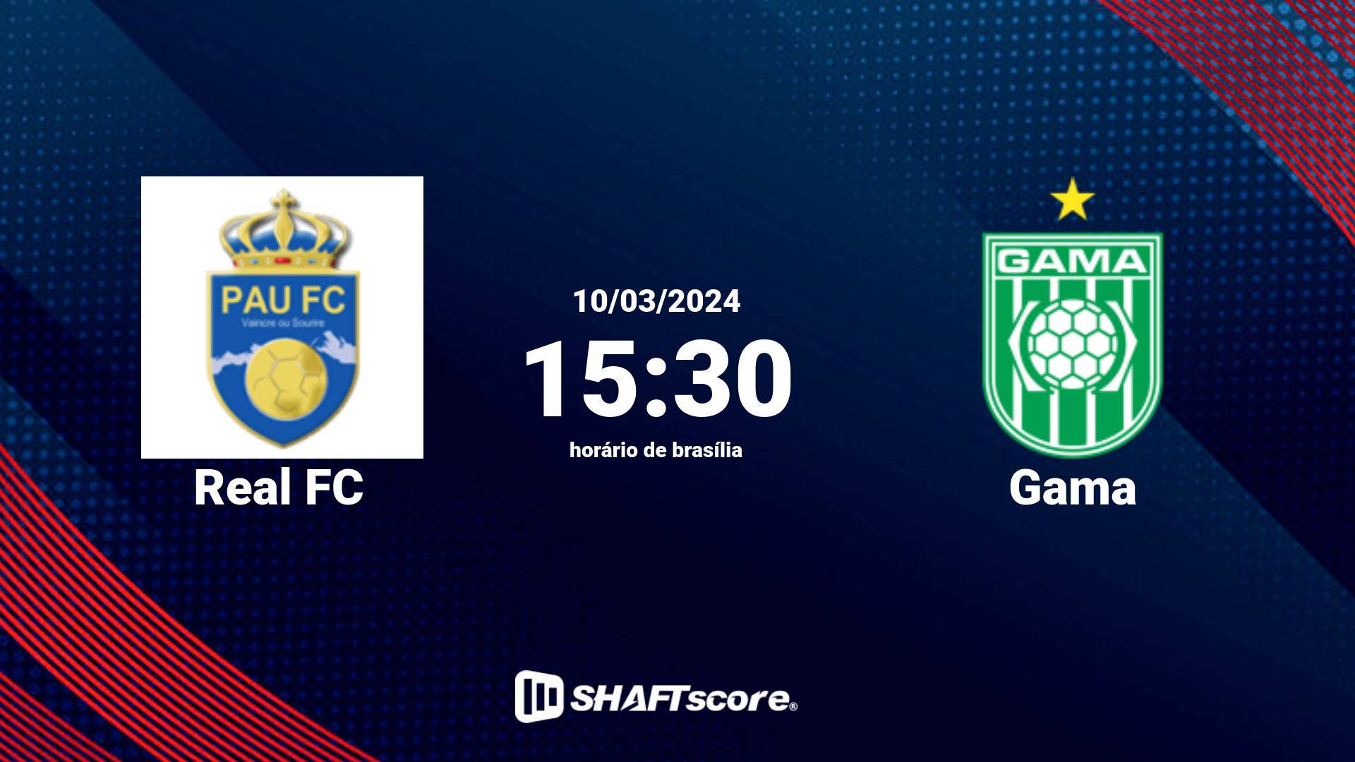 Estatísticas do jogo Real FC vs Gama 10.03 15:30