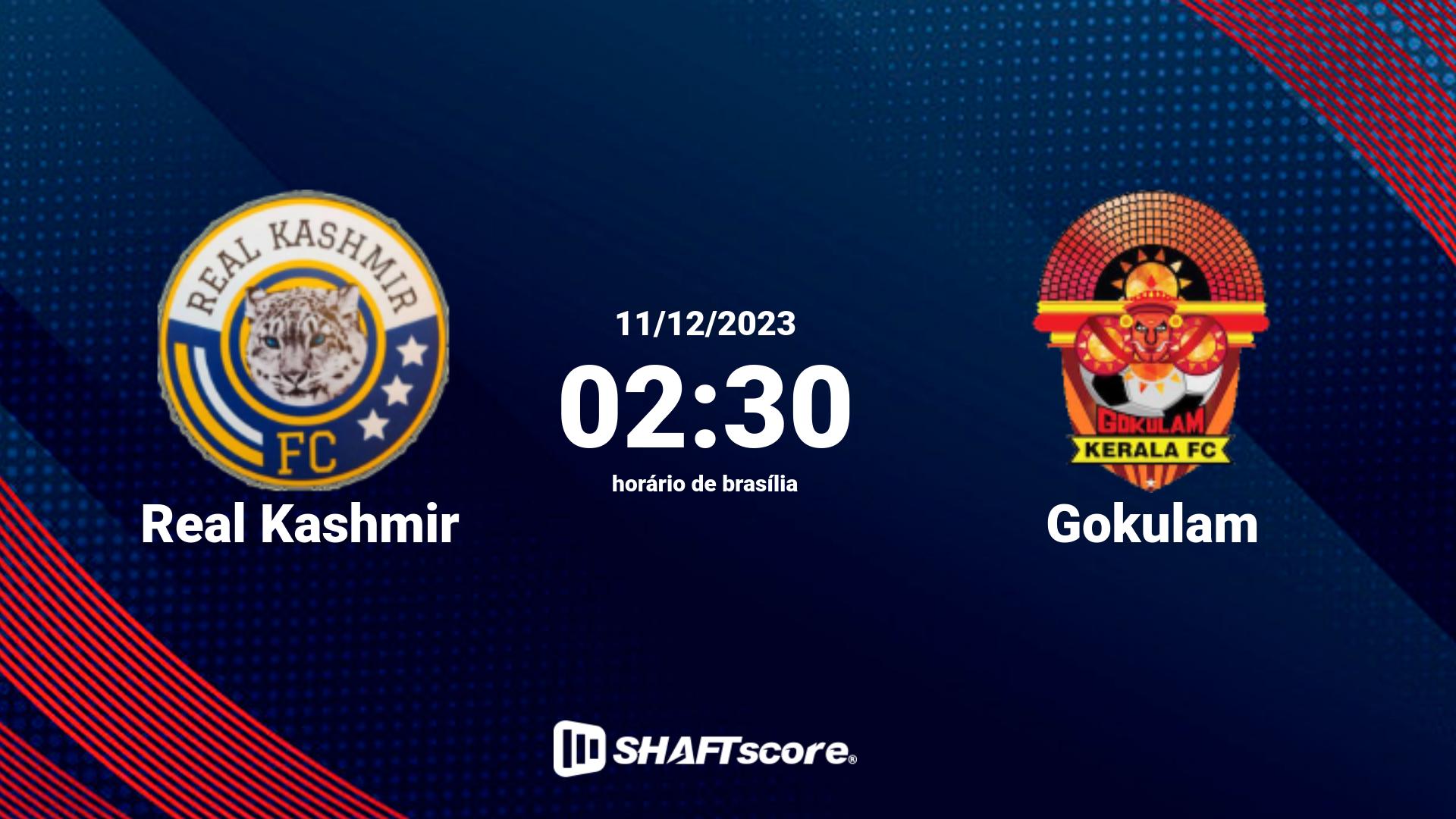 Estatísticas do jogo Real Kashmir vs Gokulam 11.12 02:30