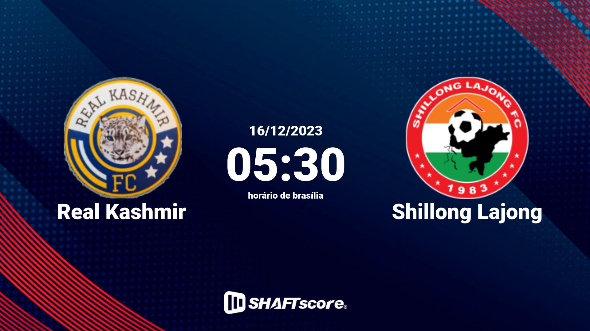 Estatísticas do jogo Real Kashmir vs Shillong Lajong 16.12 05:30